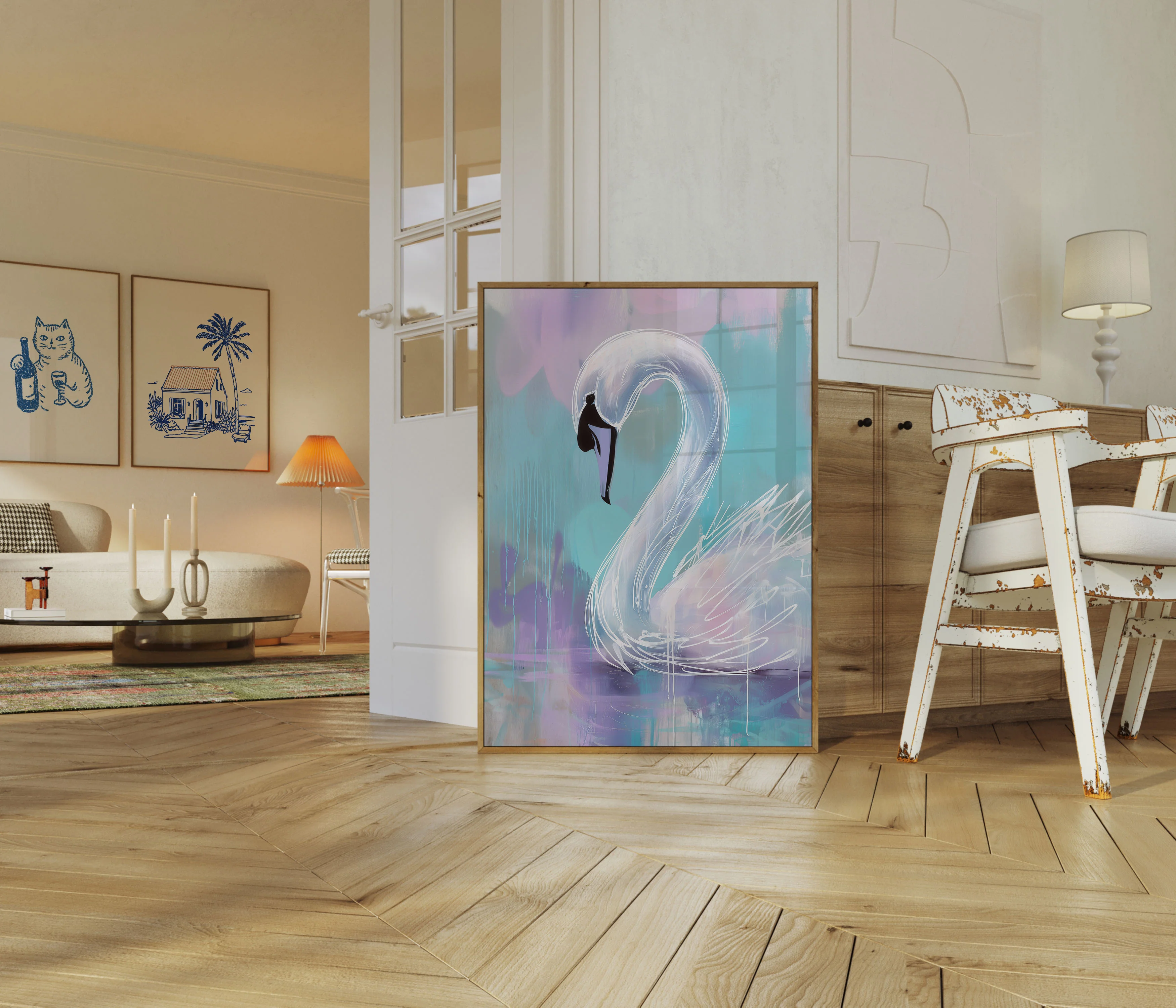 Elegant White Swan Poster - Image 5