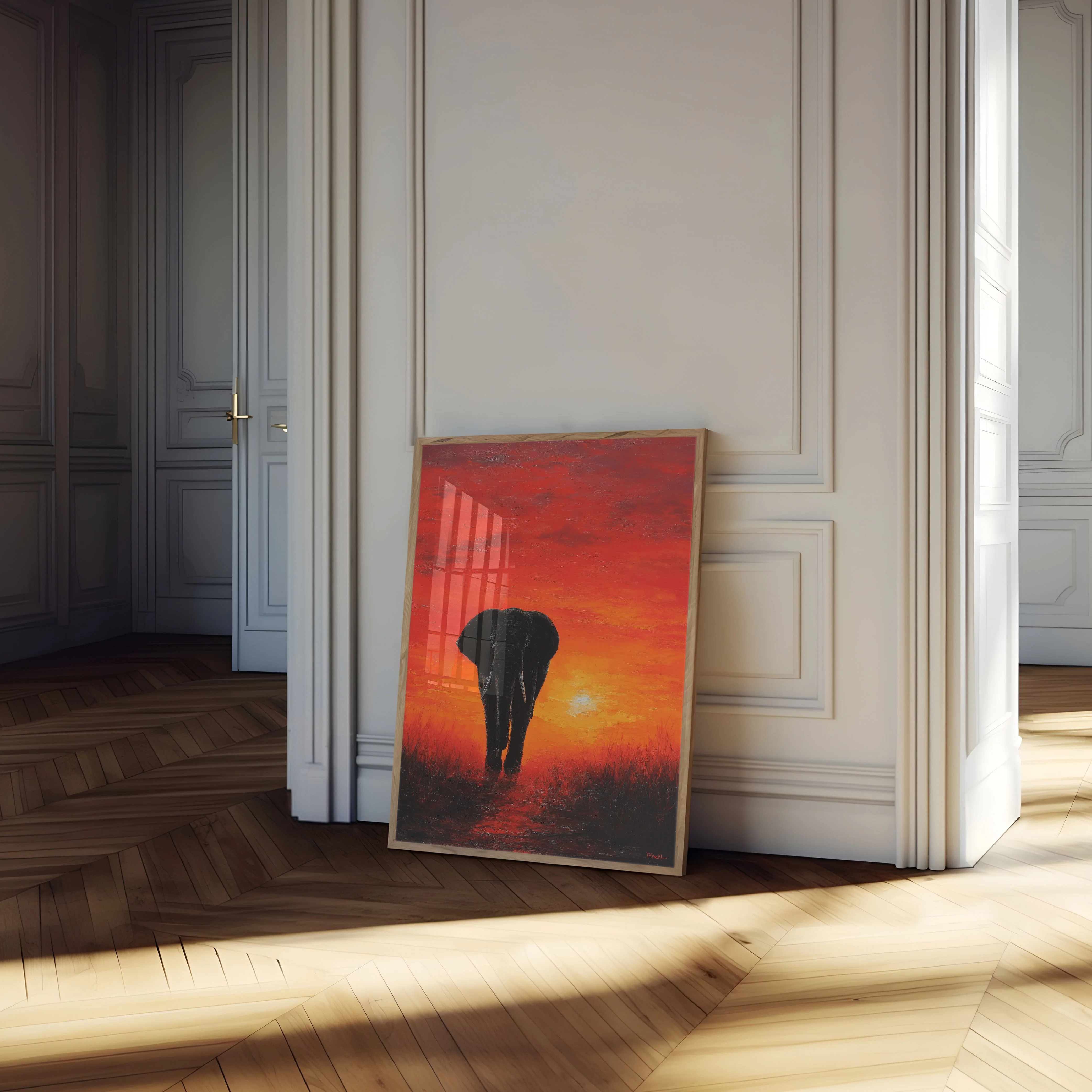 Elephant at African Sunset Poster - Image 4
