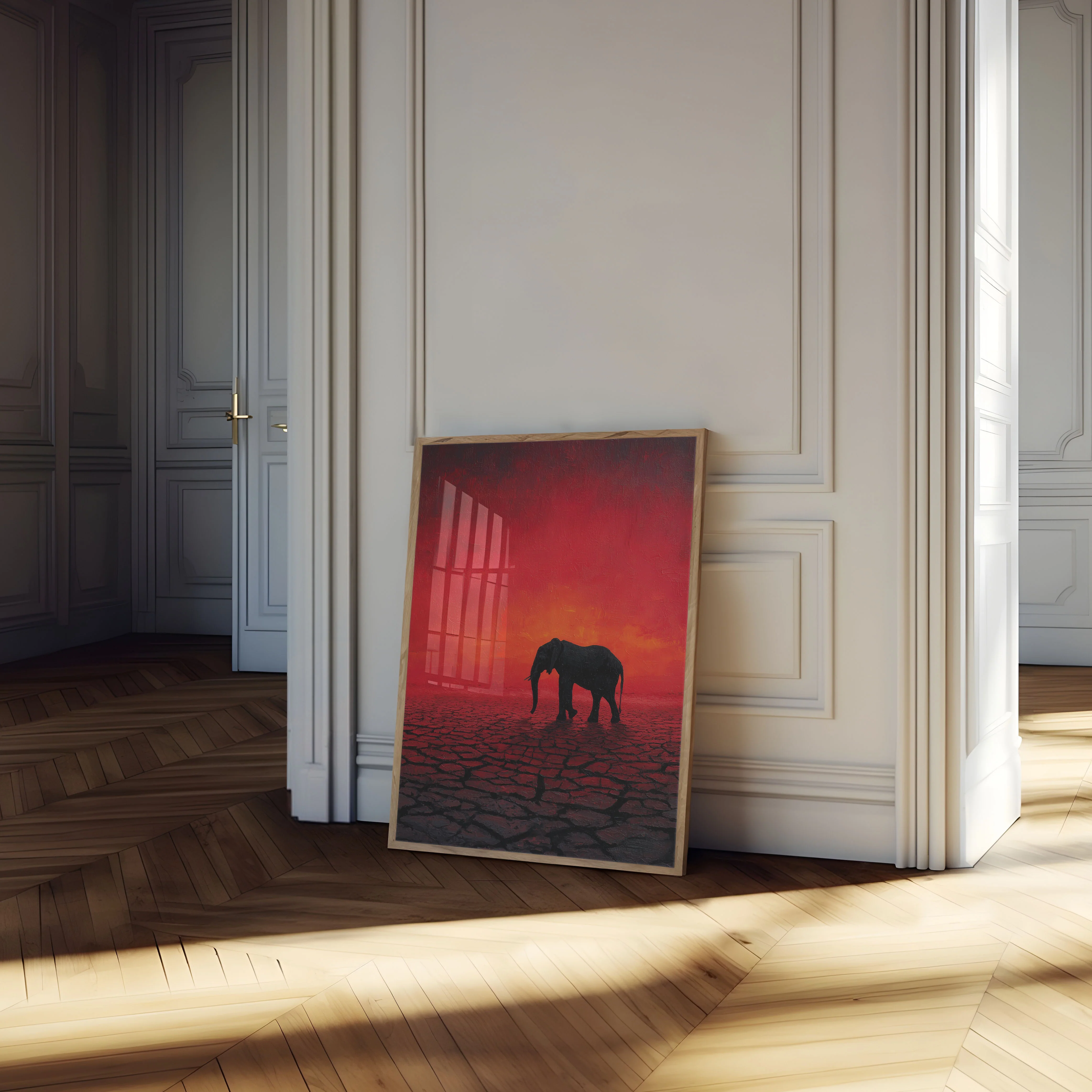 Elephant in the Desert Sunset Poster - Image 4
