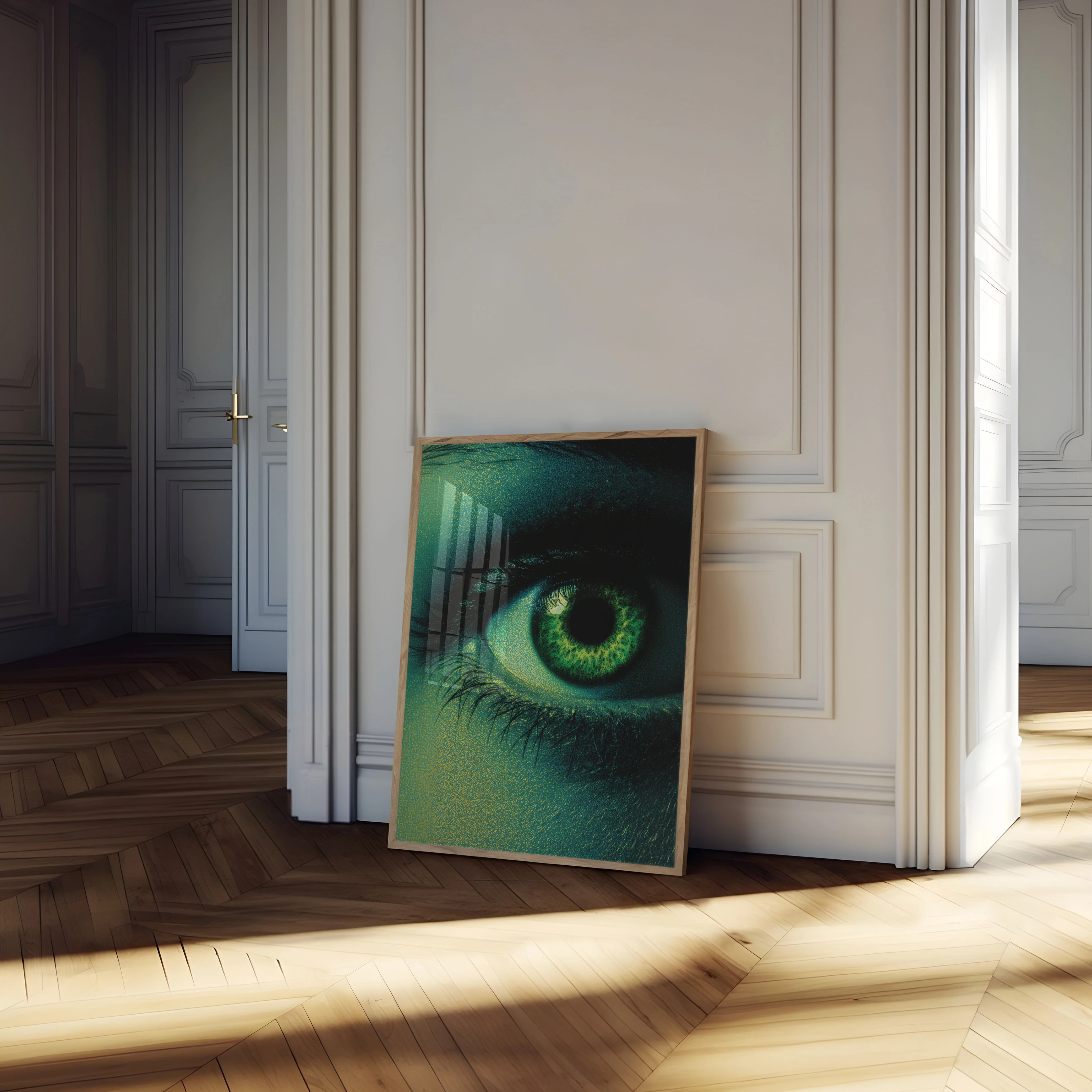 Emerald Green Eye Portrait Poster - Image 4