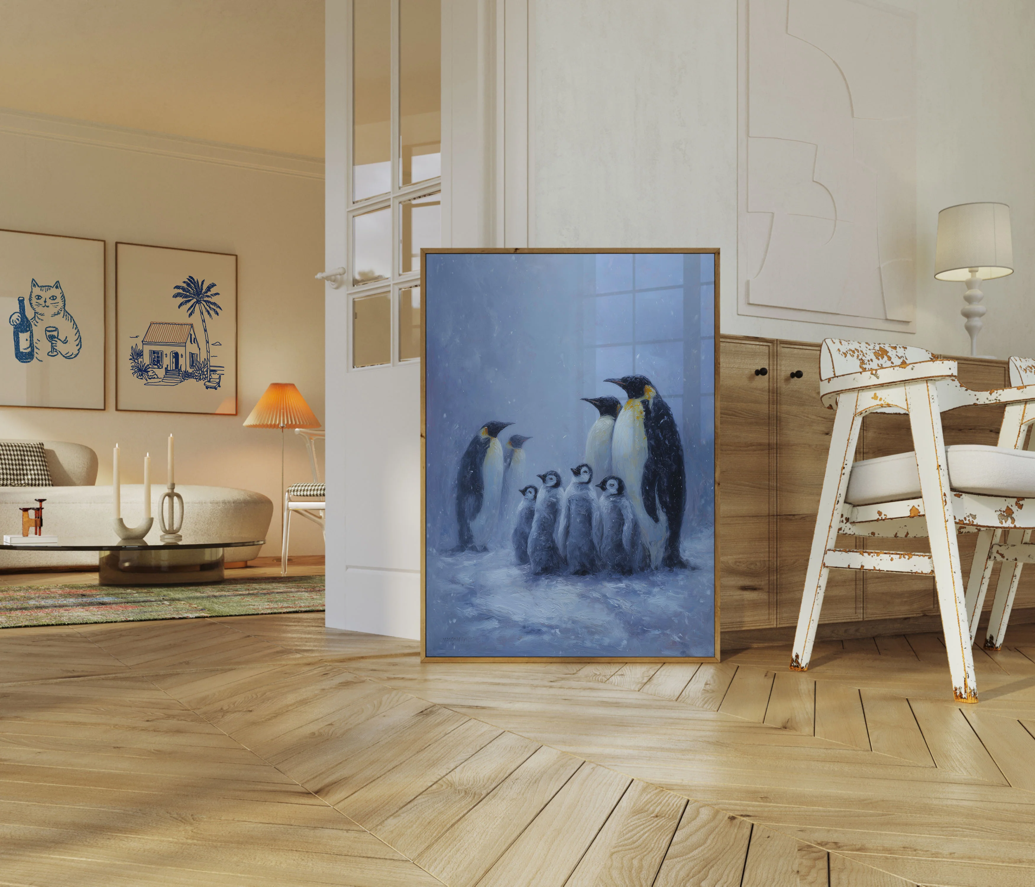 Emperor Penguin Family Snow Poster - Image 5