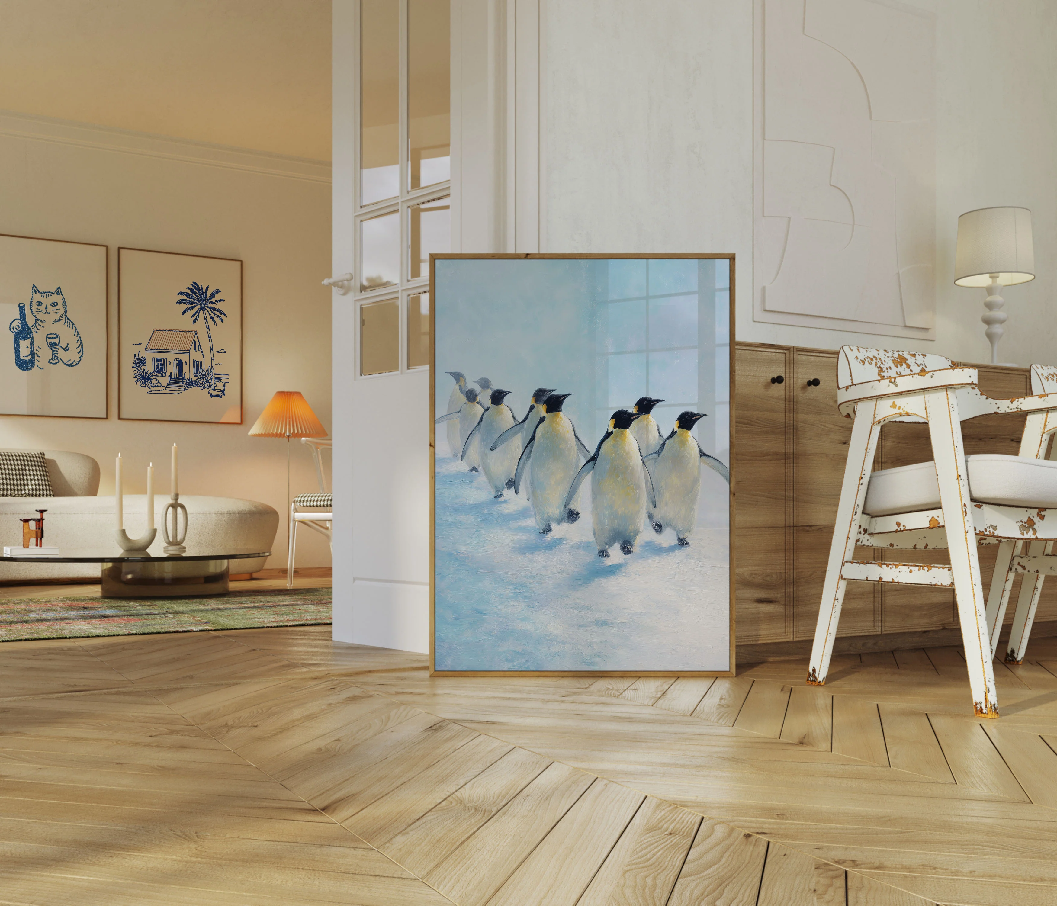 Emperor Penguins Walking Together Poster - Image 5