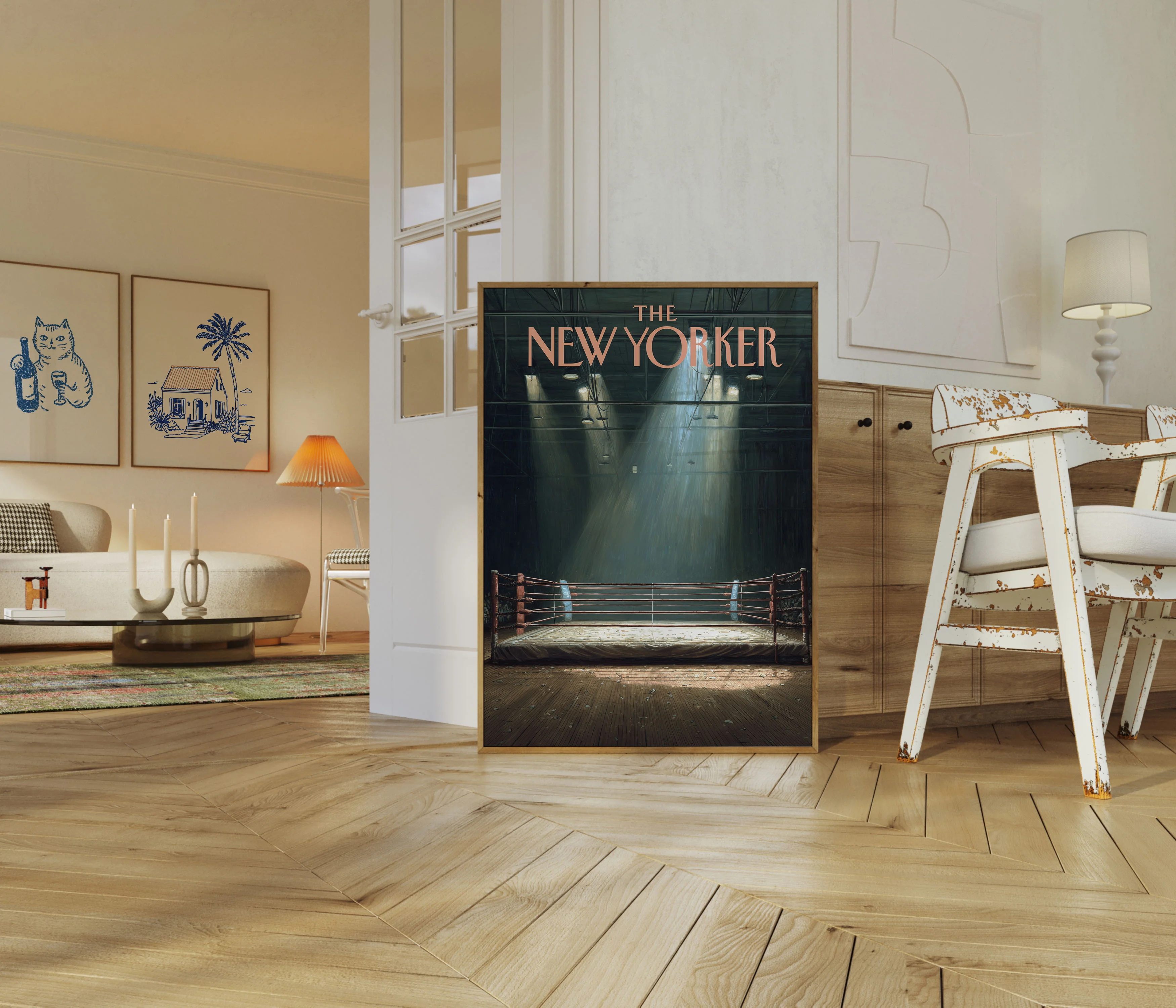 Empty Boxing Ring New Yorker Poster - Image 5