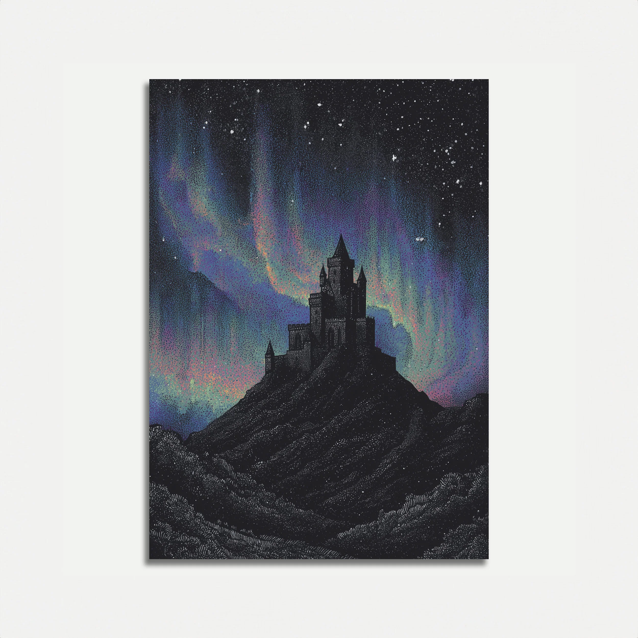Enchanted Castle Night Sky Poster