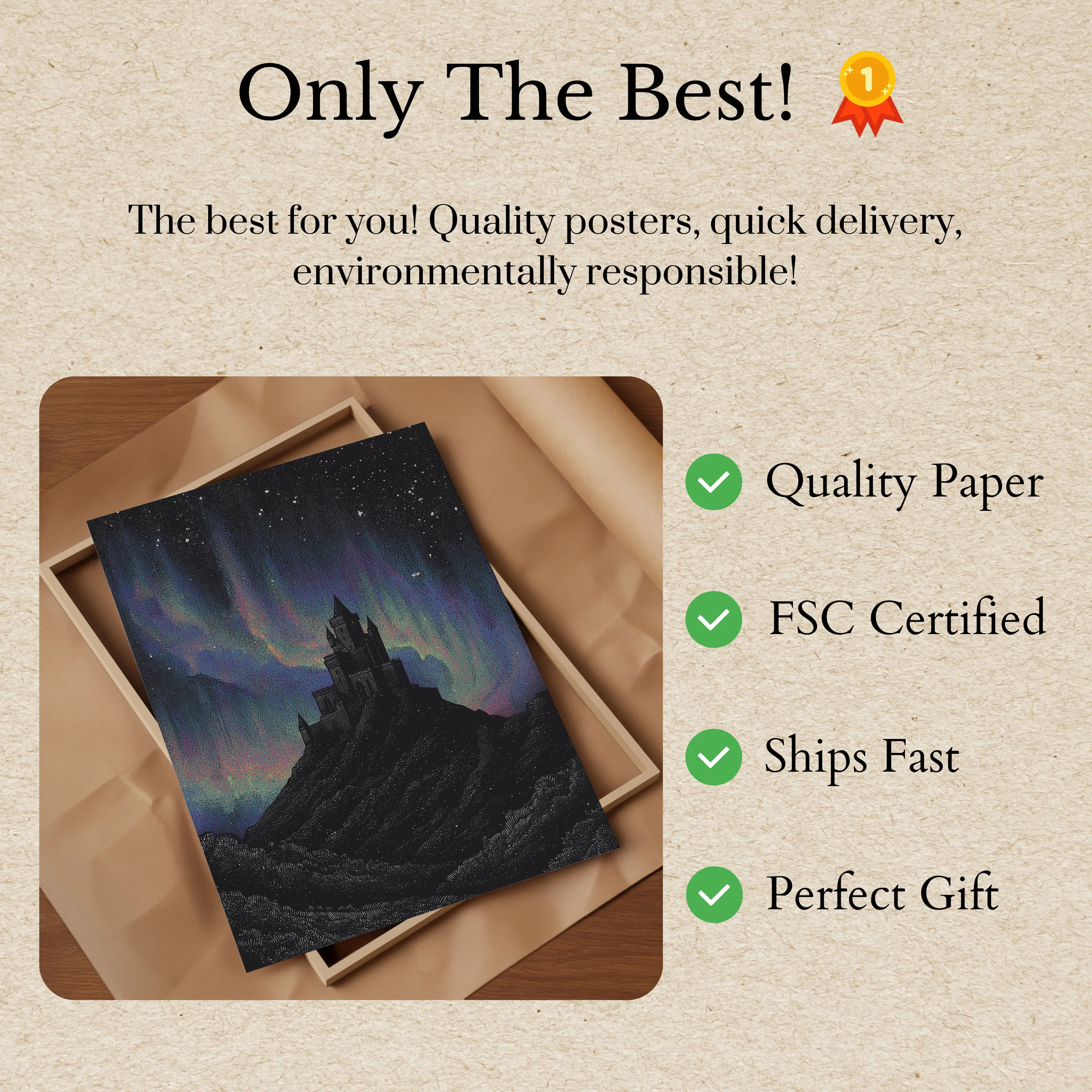 Enchanted Castle Night Sky Poster - Image 3