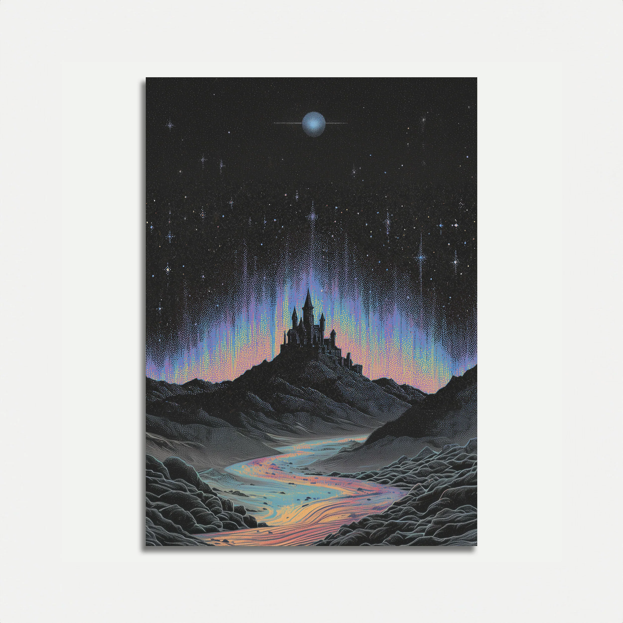 Enchanted Castle Night Sky Poster