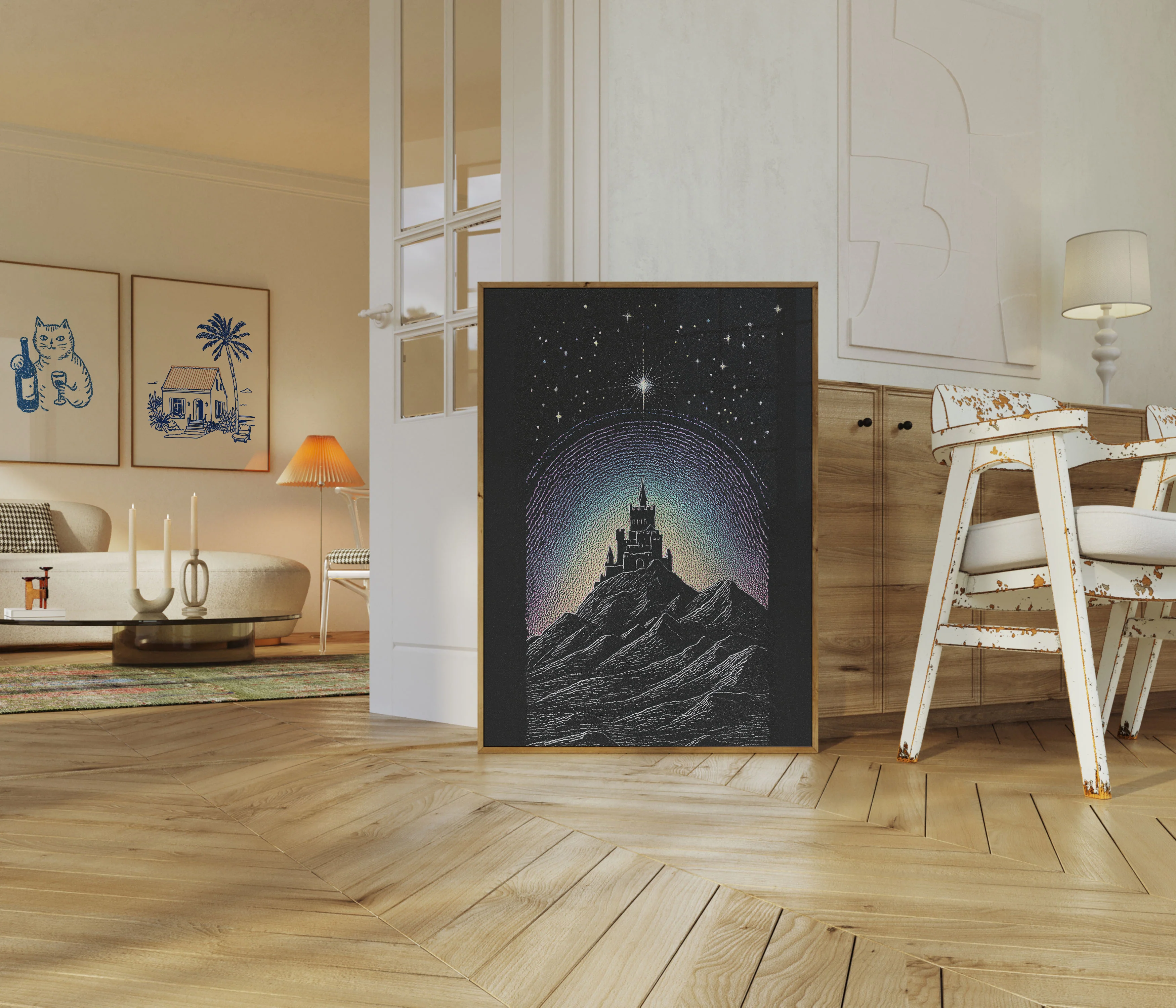 Enchanted Castle Under Stars Poster - Image 5
