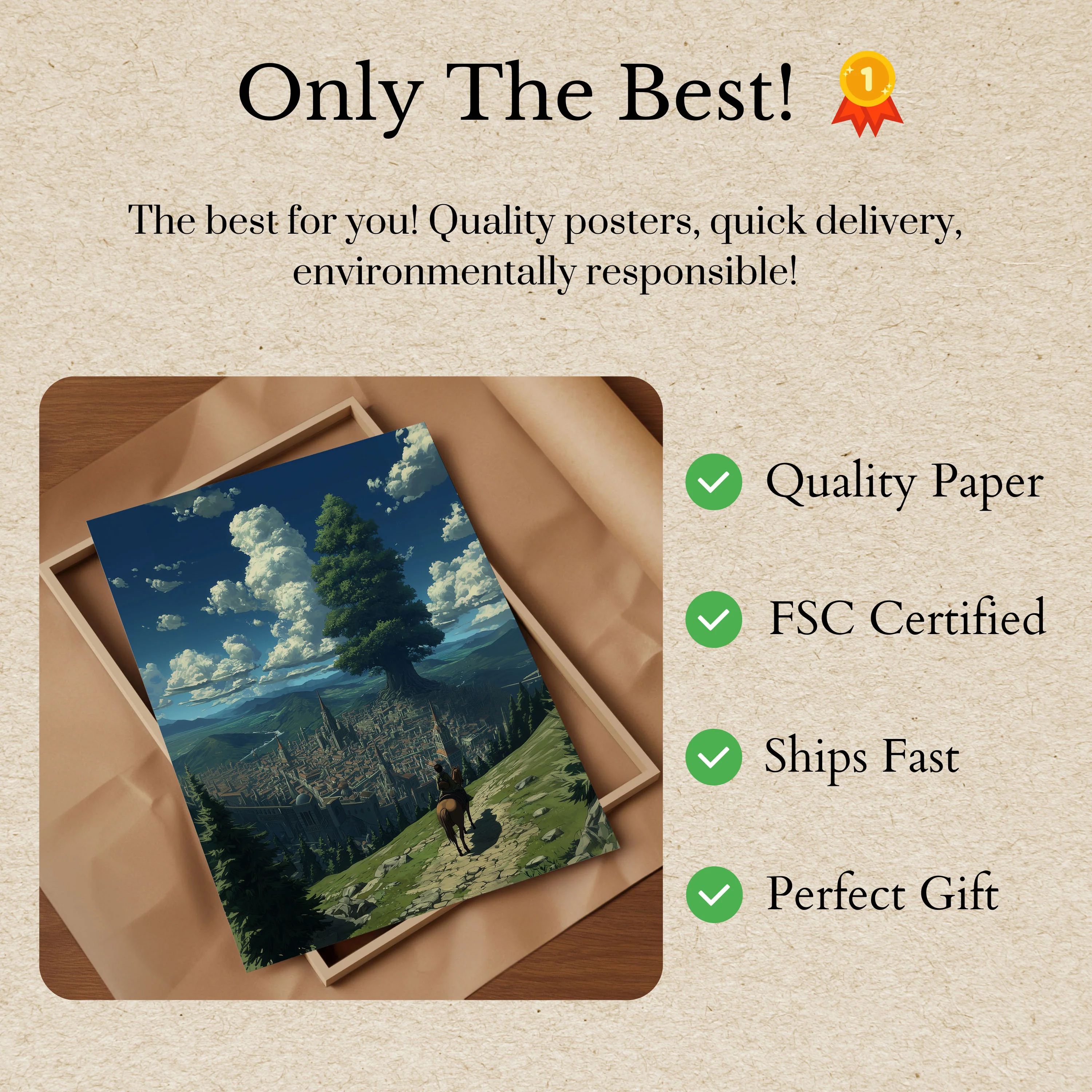 Enchanted Medieval City Landscape Poster - Image 3