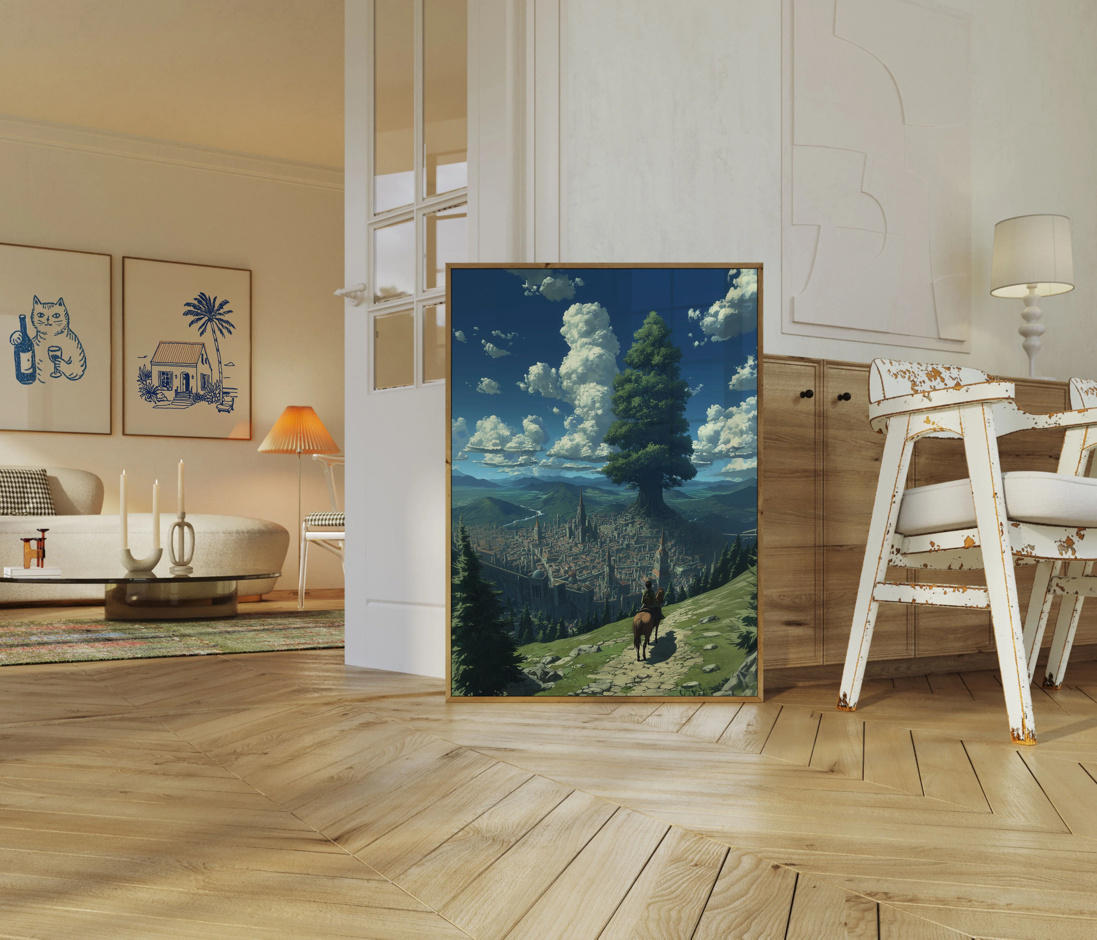 Enchanted Medieval City Landscape Poster - Image 5