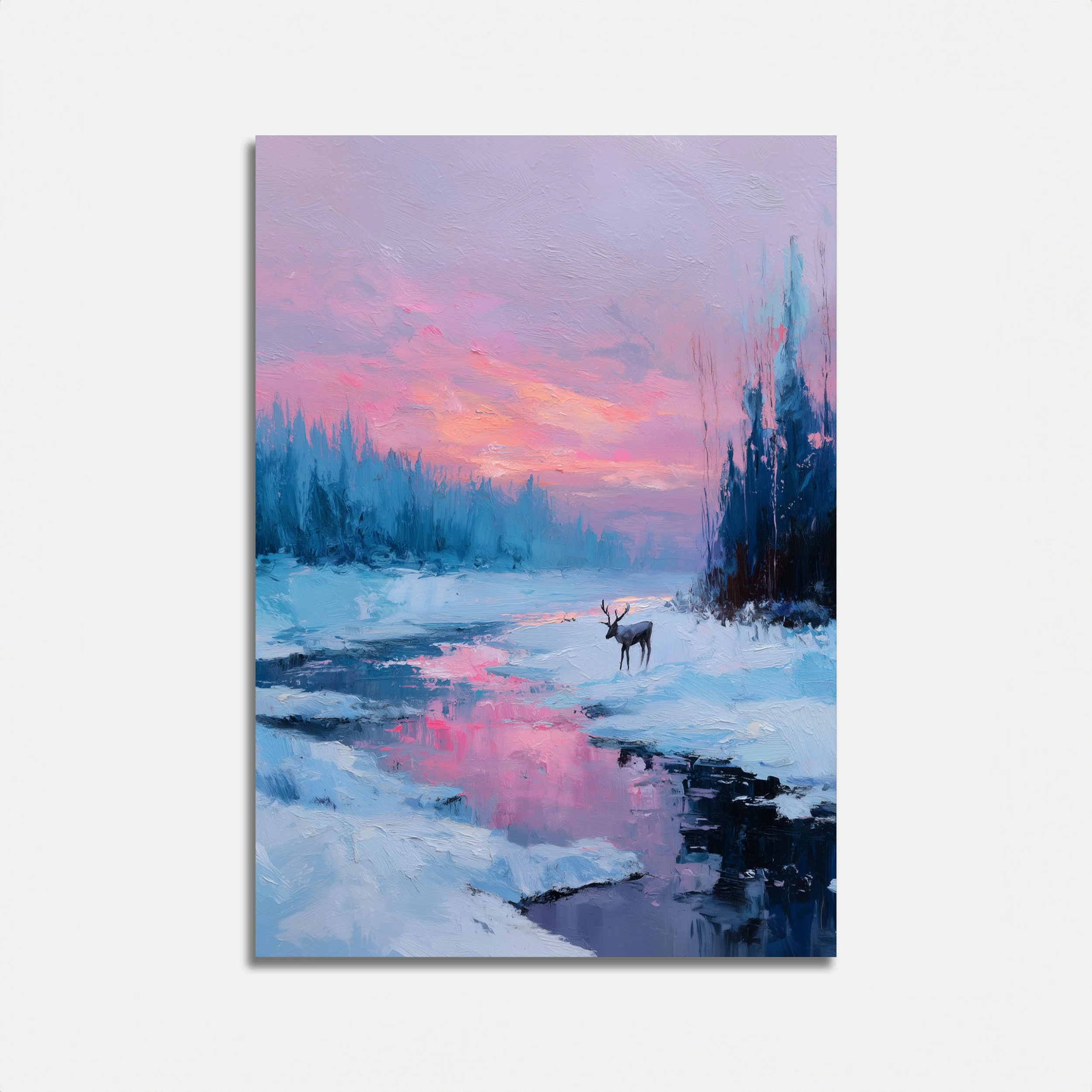 Enchanting Winter Deer Poster