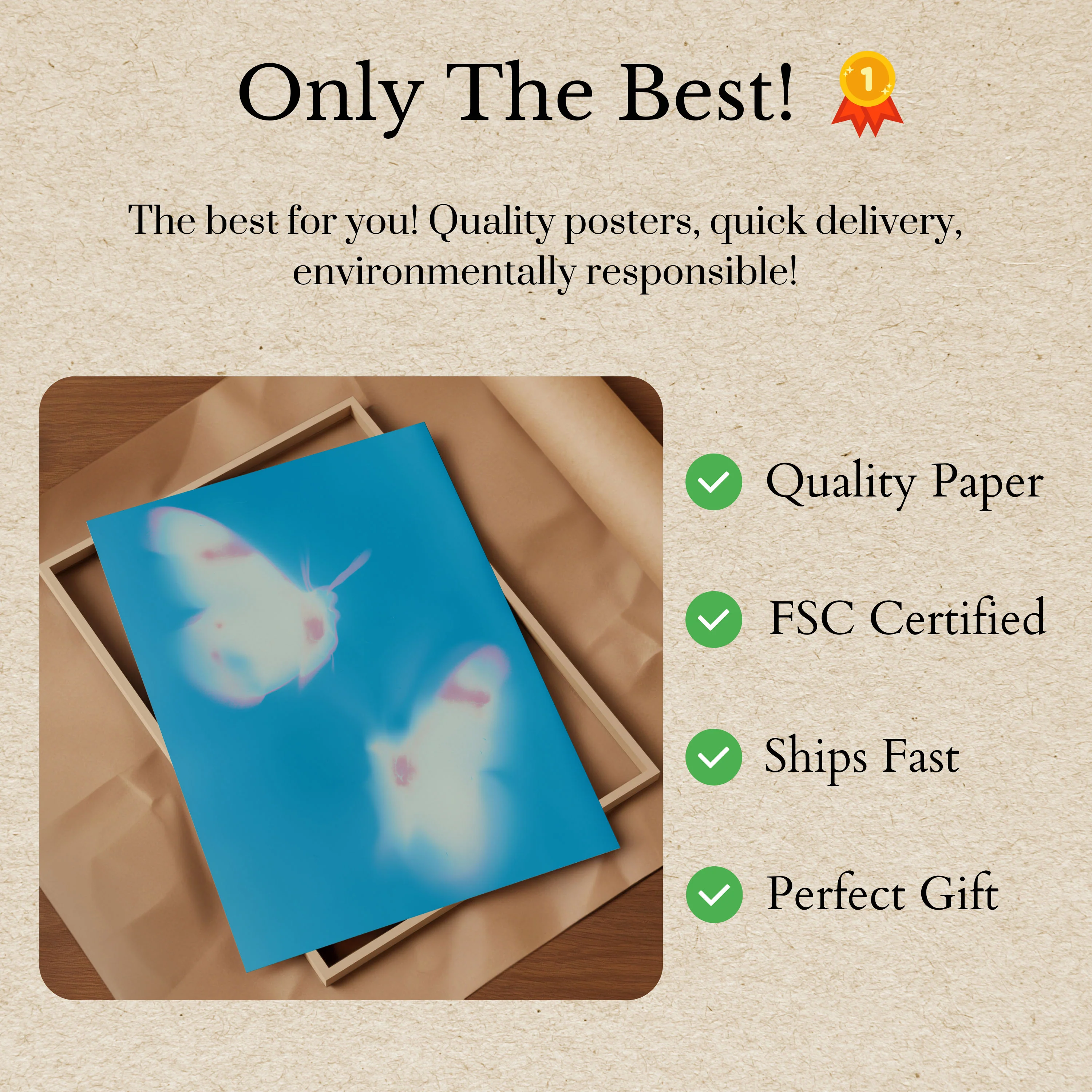 Ethereal Blue Butterfly Poster - Image 3