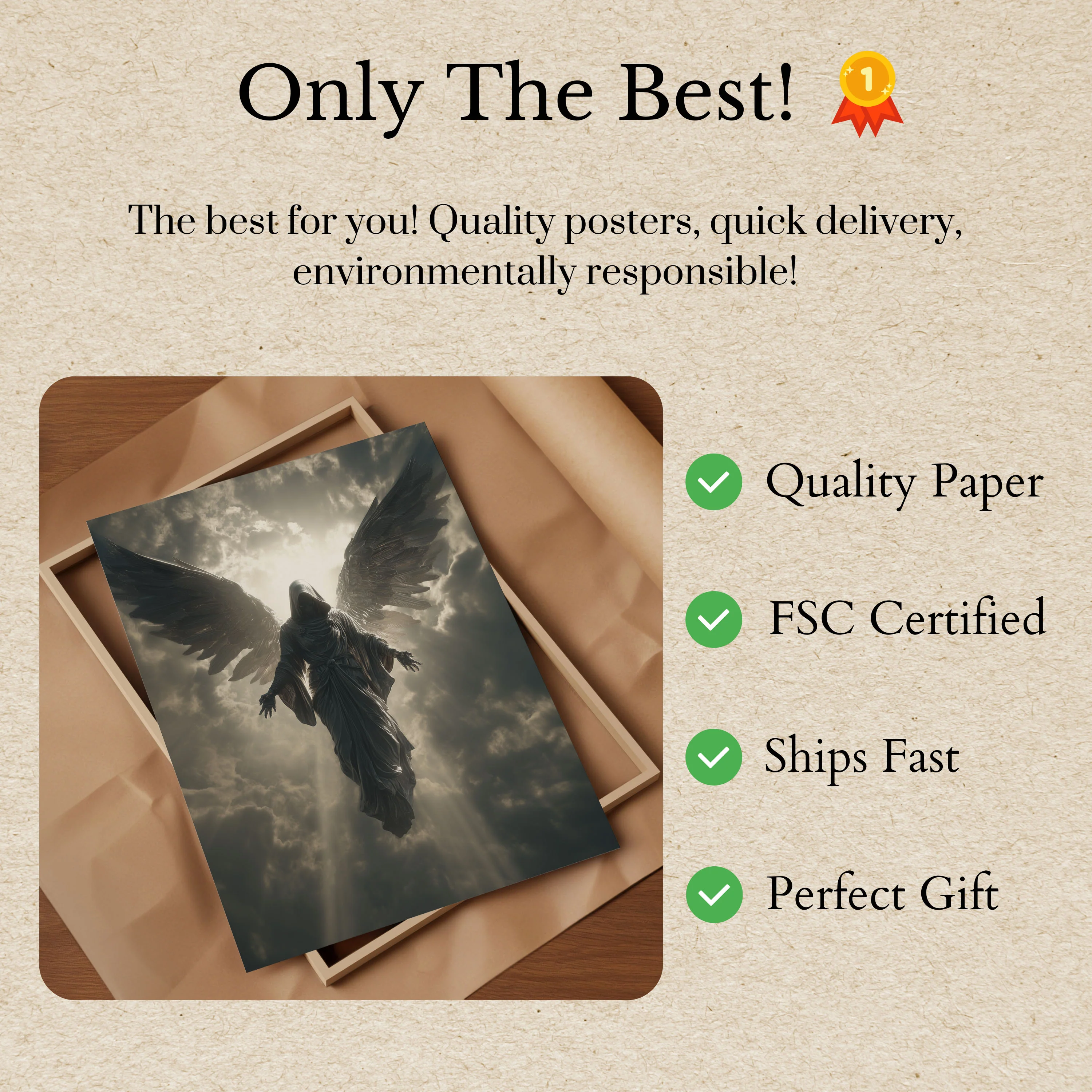 Ethereal Guardian Angel Poster - Image 3