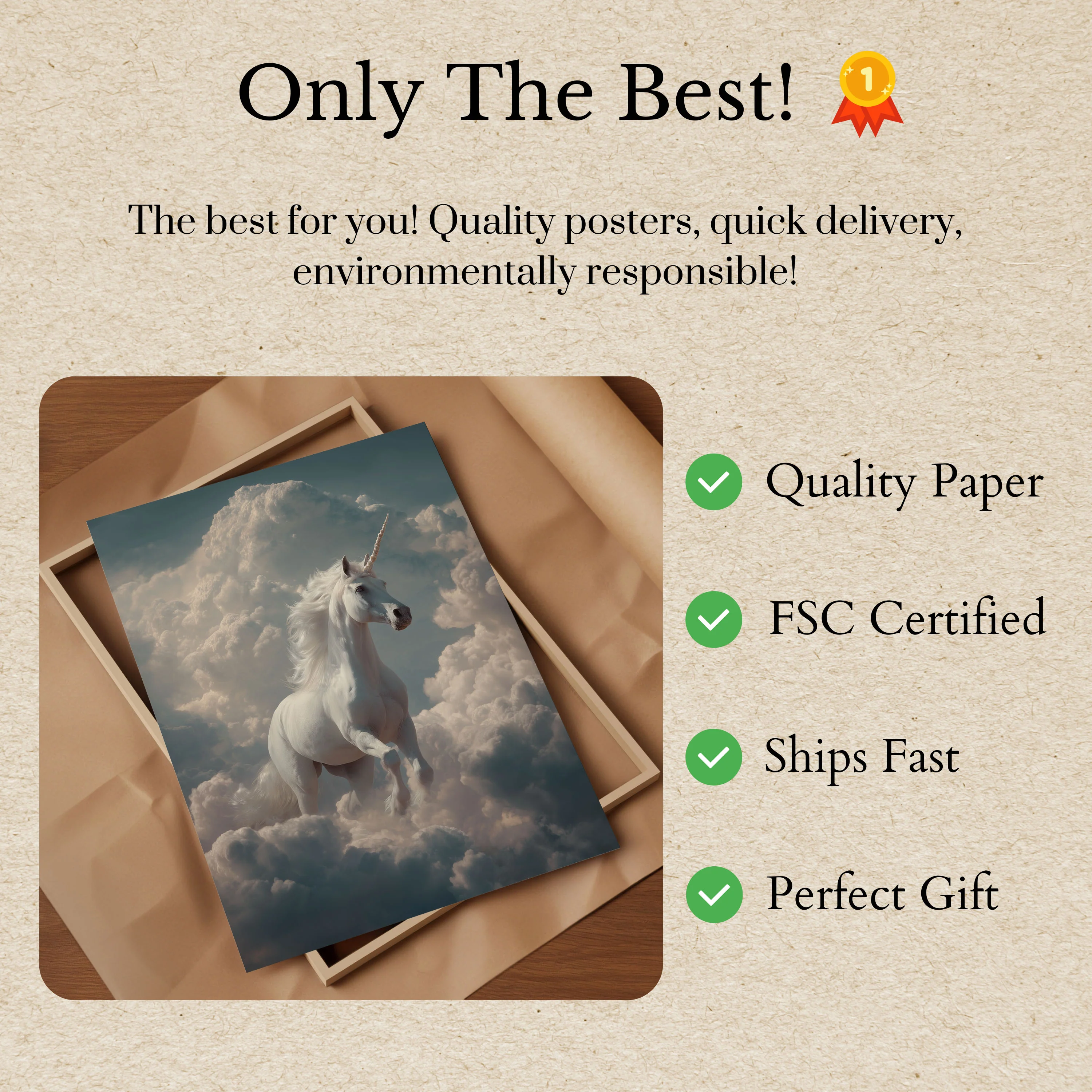 Ethereal Unicorn Cloud Poster - Image 3