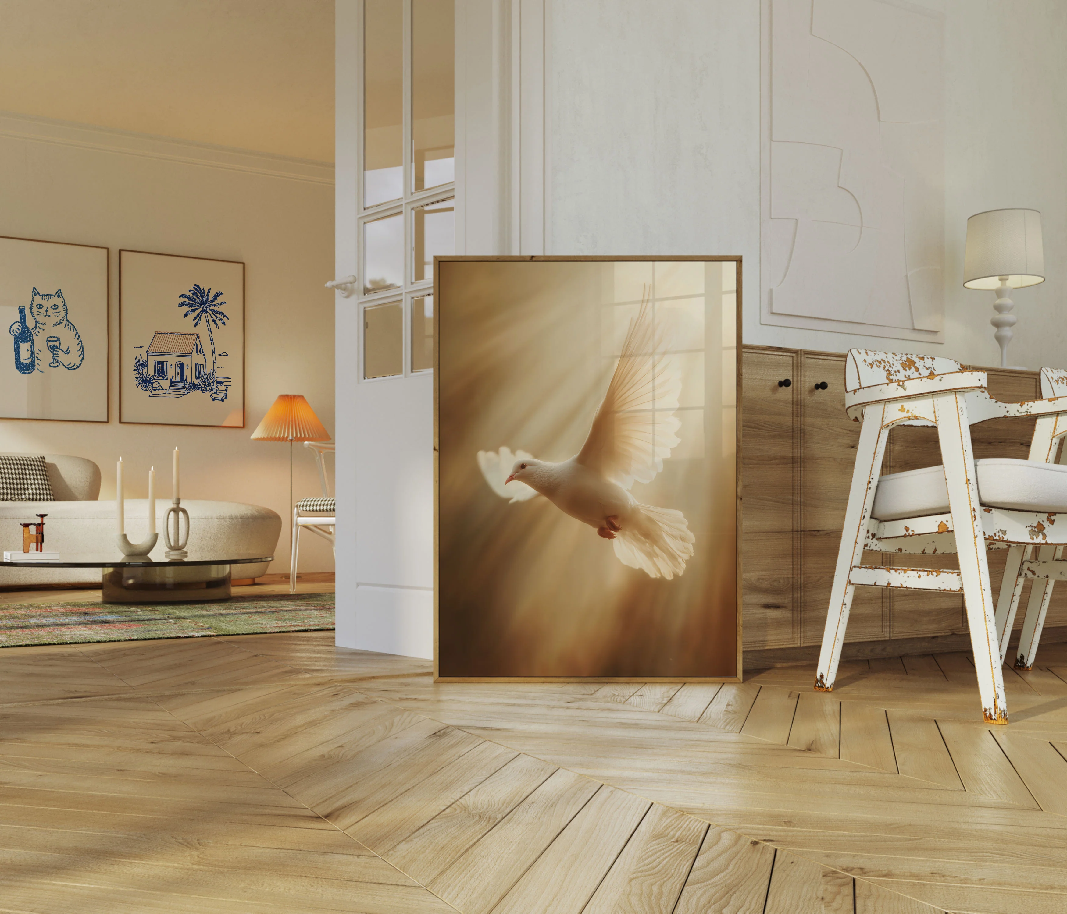 Ethereal White Dove Flight Poster - Image 5