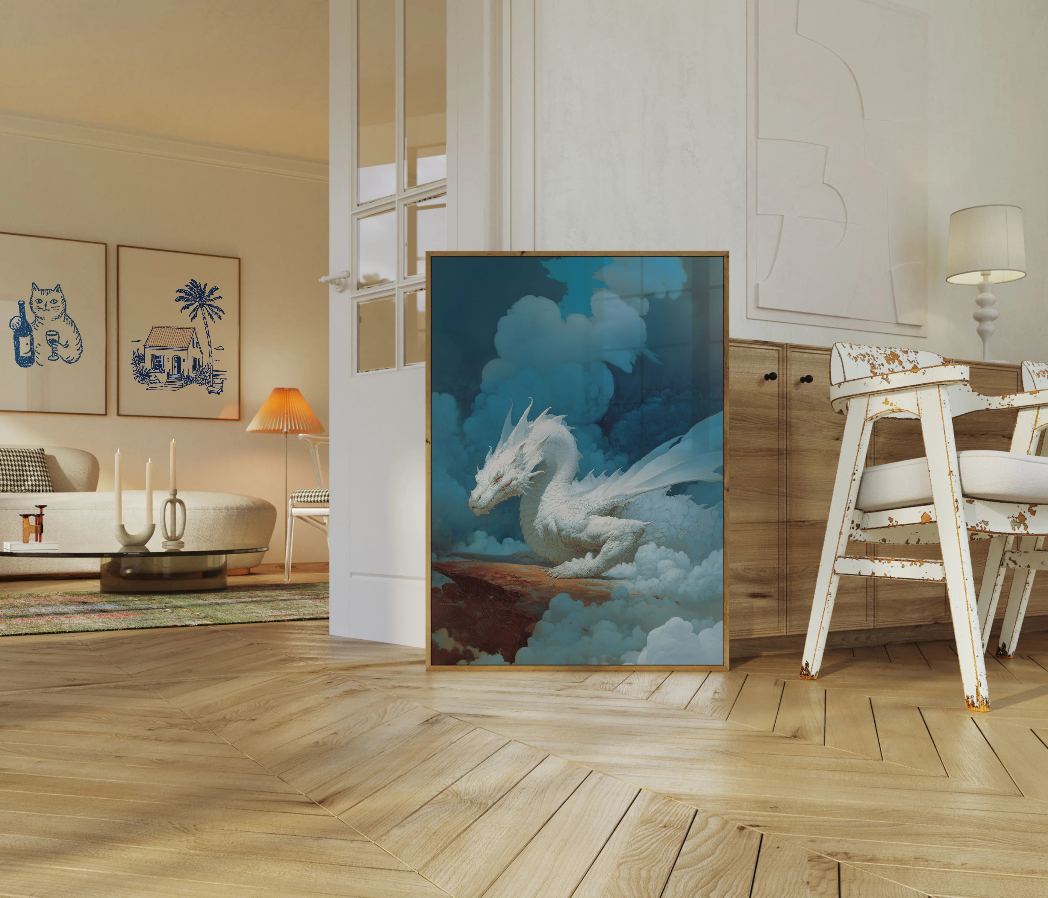 Ethereal White Dragon Poster - Image 5