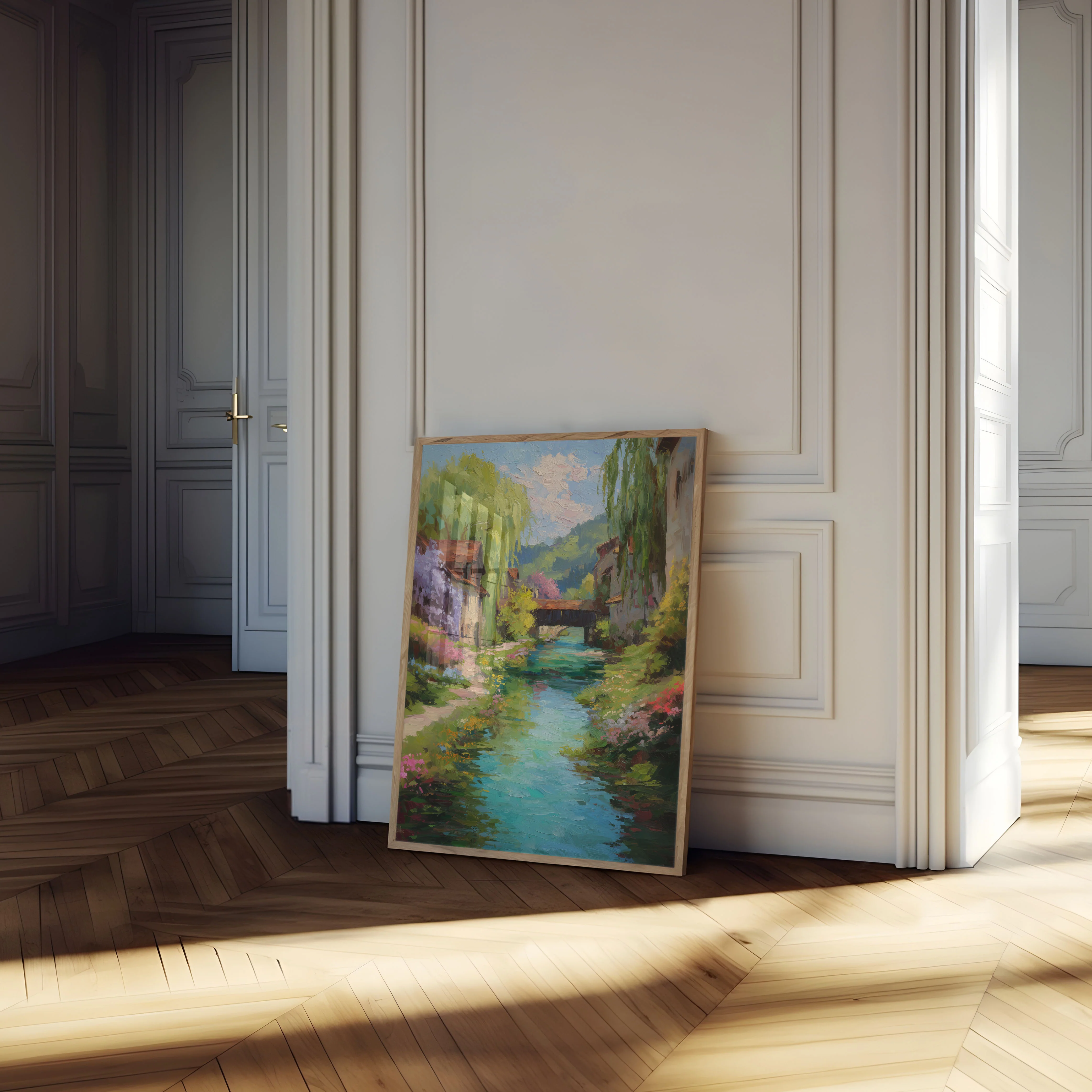 European Village Stream Landscape Poster - Image 4