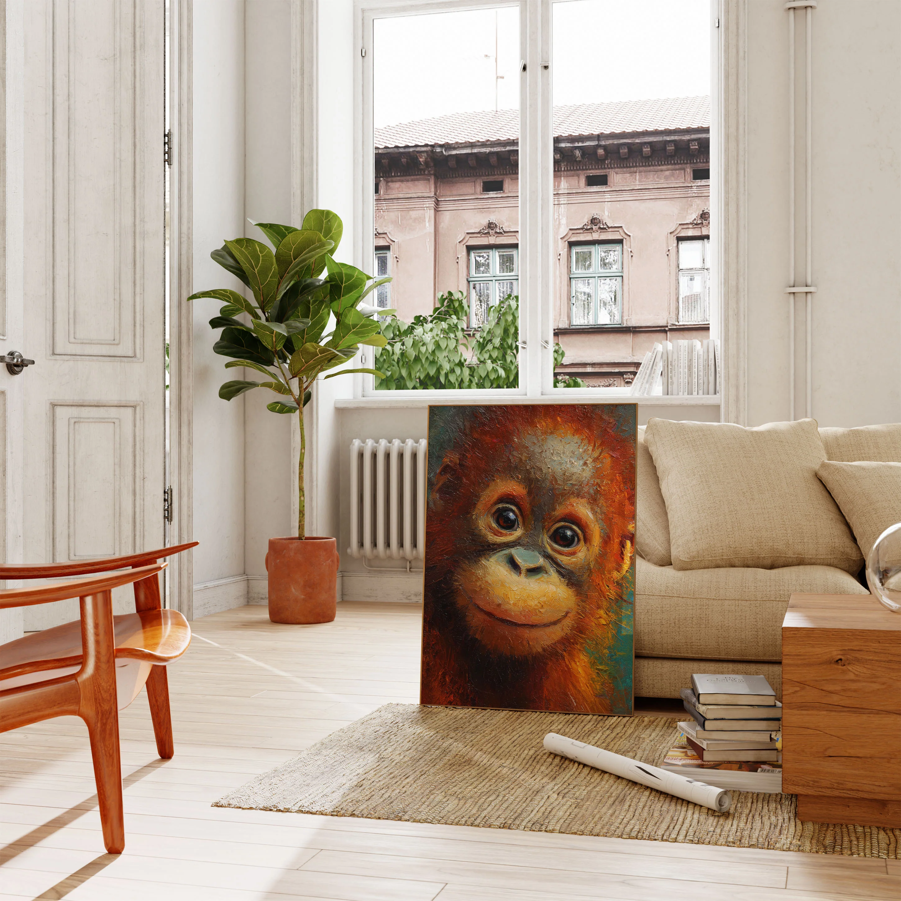 Expressive Orangutan Face Poster - Image 2