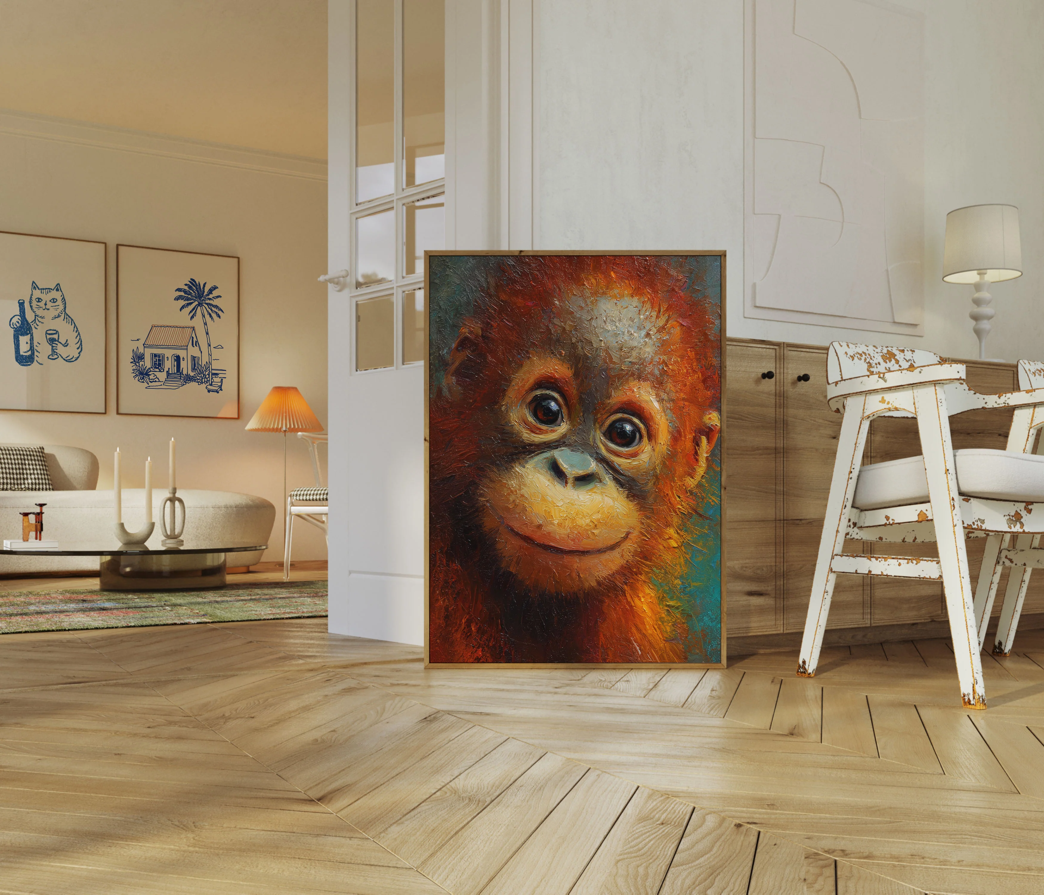 Expressive Orangutan Face Poster - Image 5