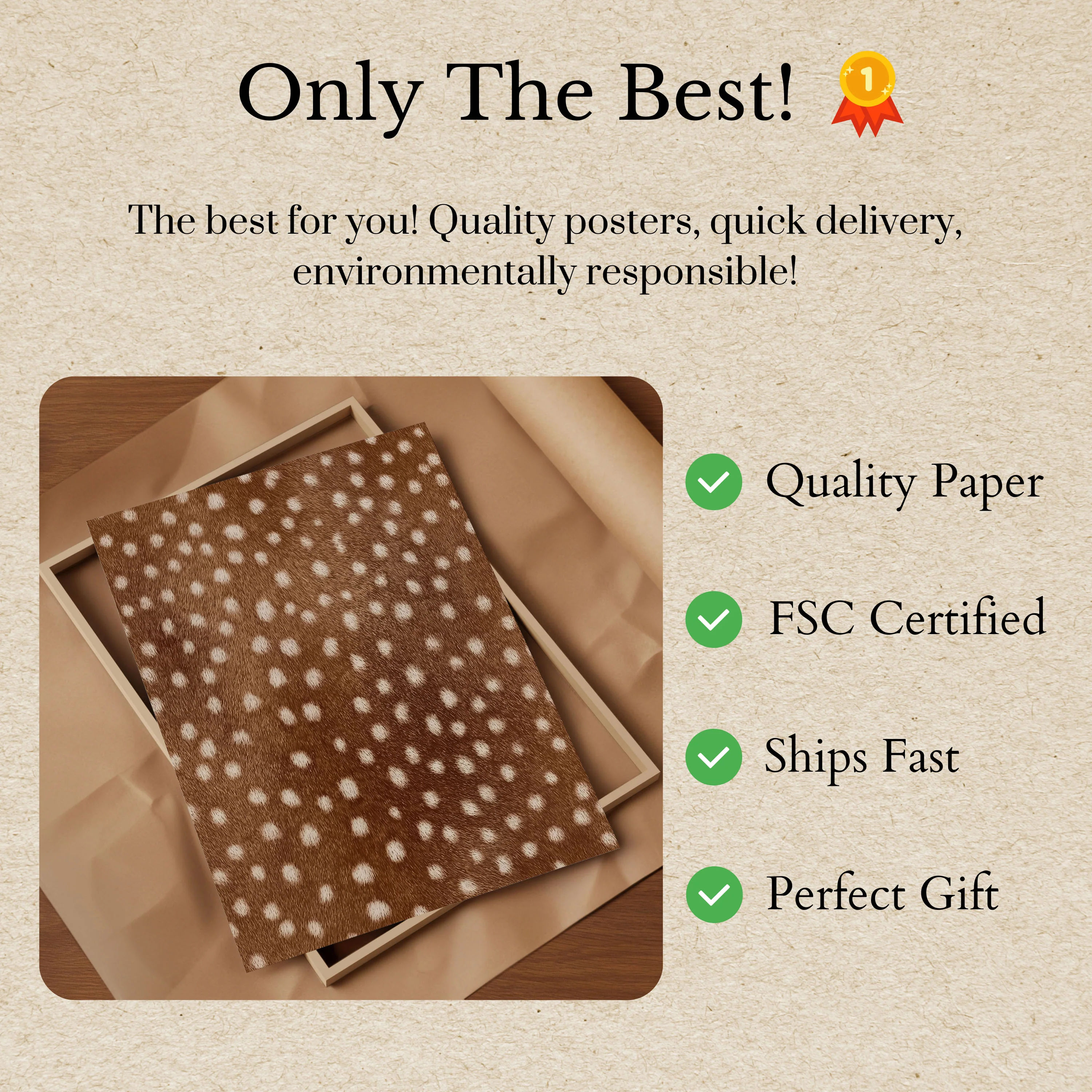 Fawn Fur Texture Poster - Image 3