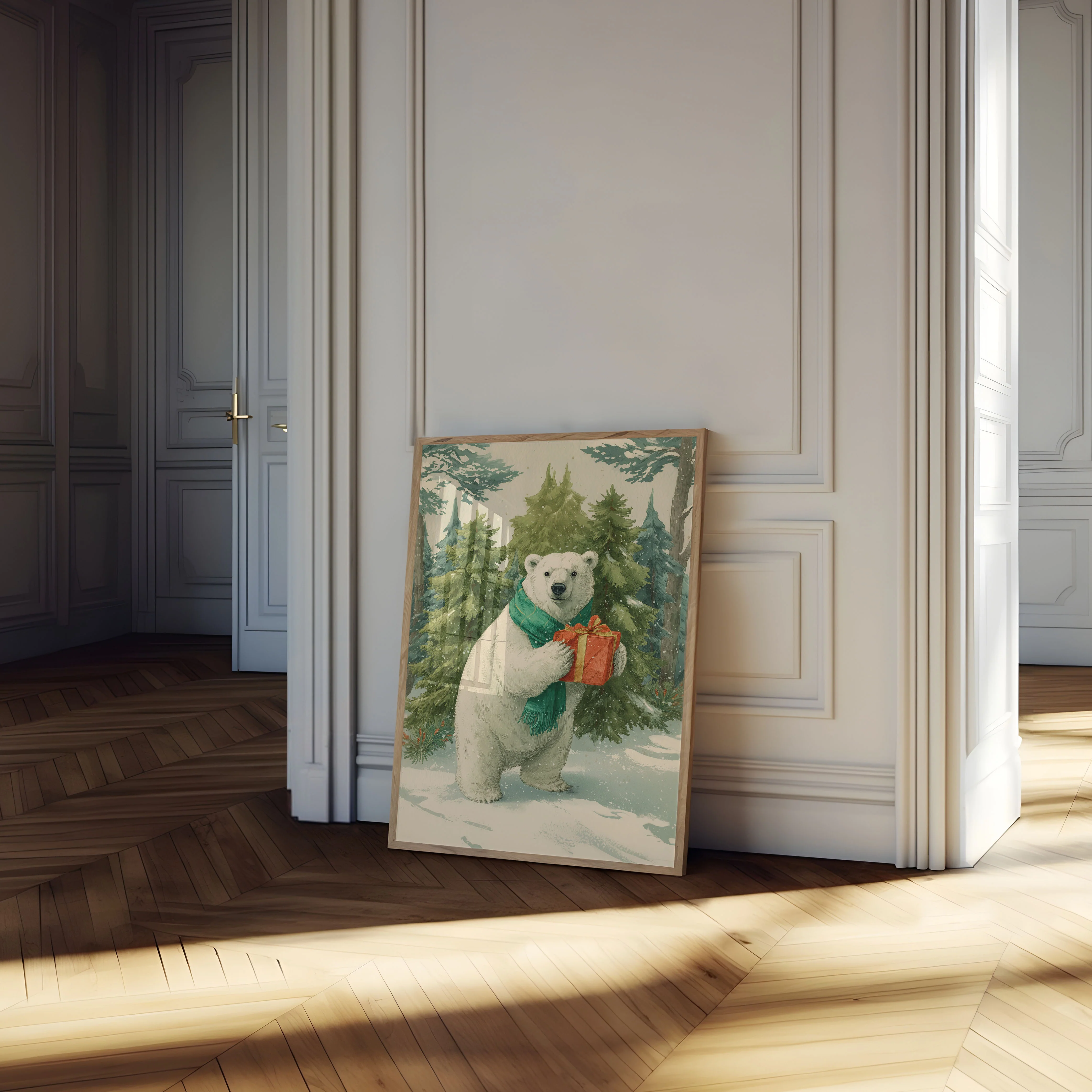 Festive Polar Bear Gift Poster - Image 4