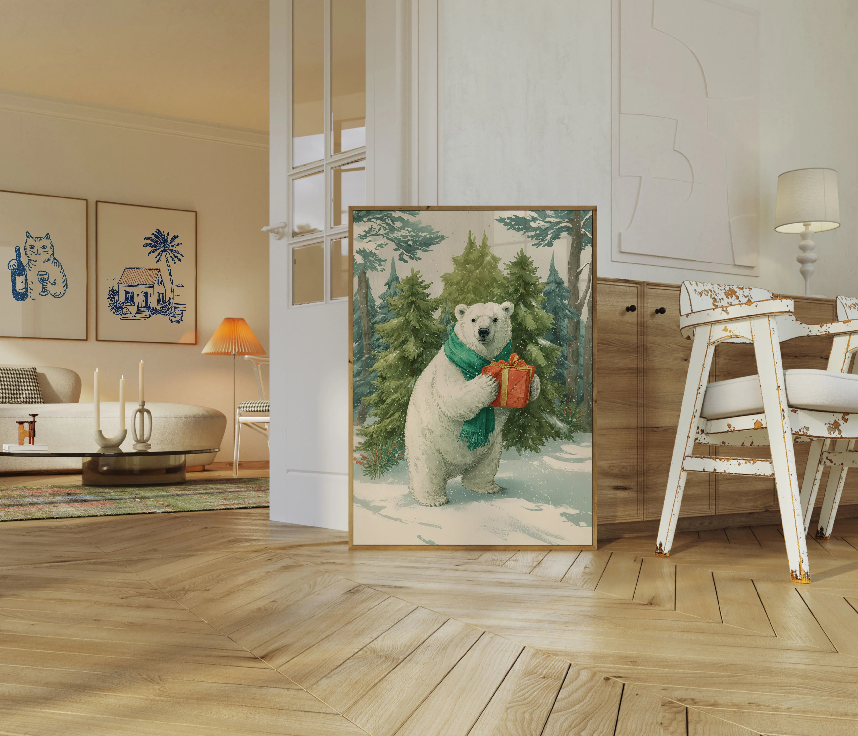 Festive Polar Bear Gift Poster - Image 5