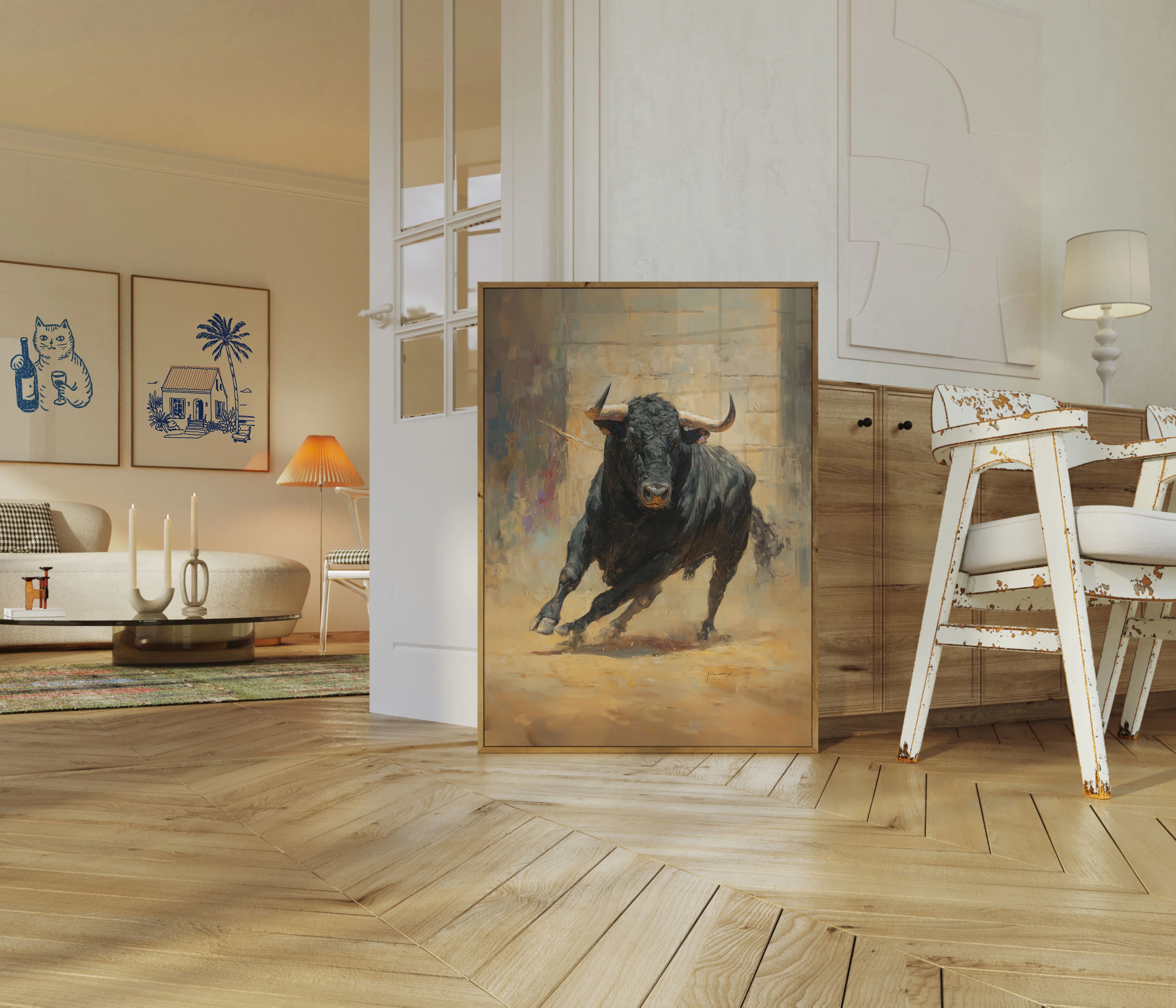 Fierce Black Bull Charging Poster - Image 5
