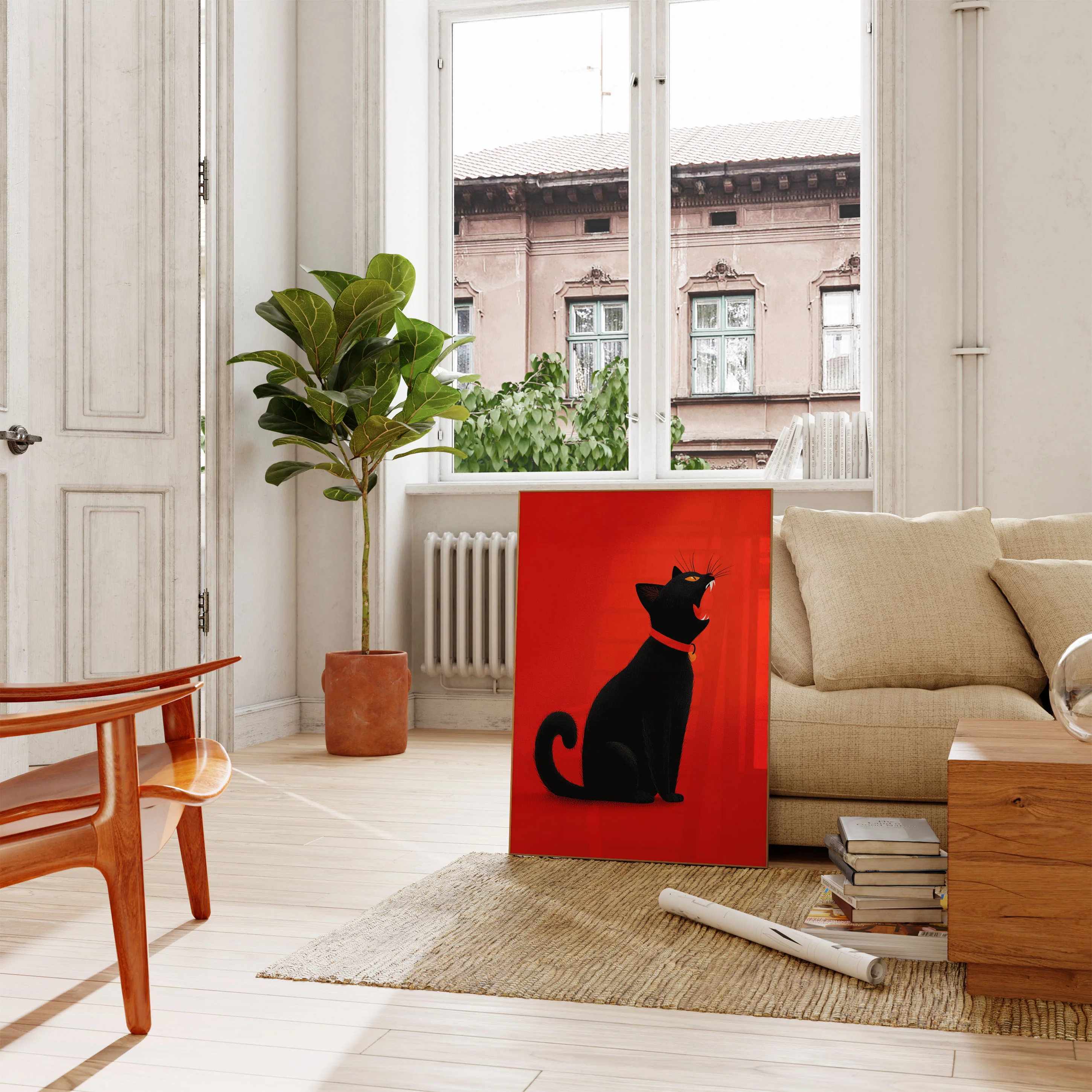 Fierce Black Cat Poster - Image 2