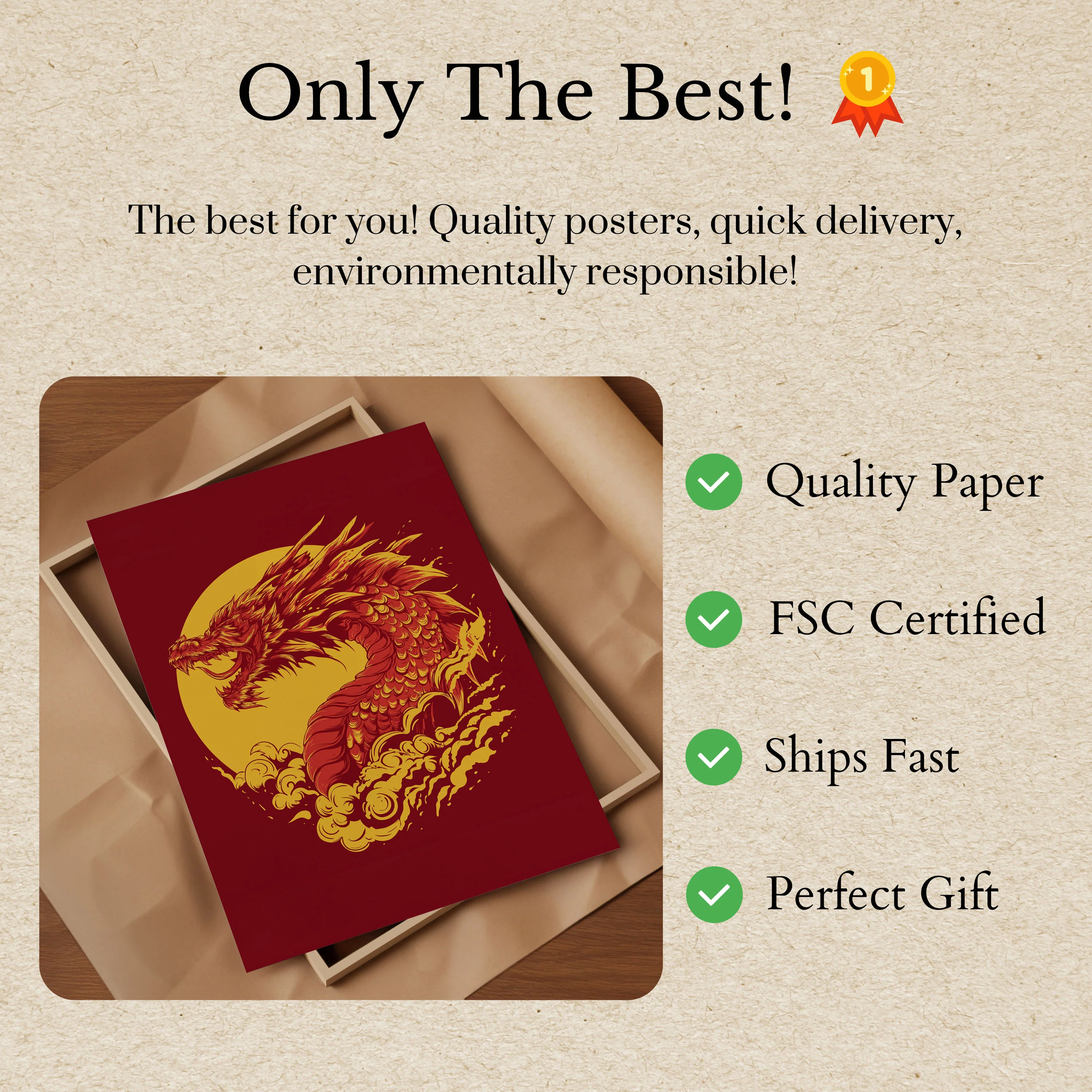 Fierce Dragon Fire Sunset Poster - Image 3