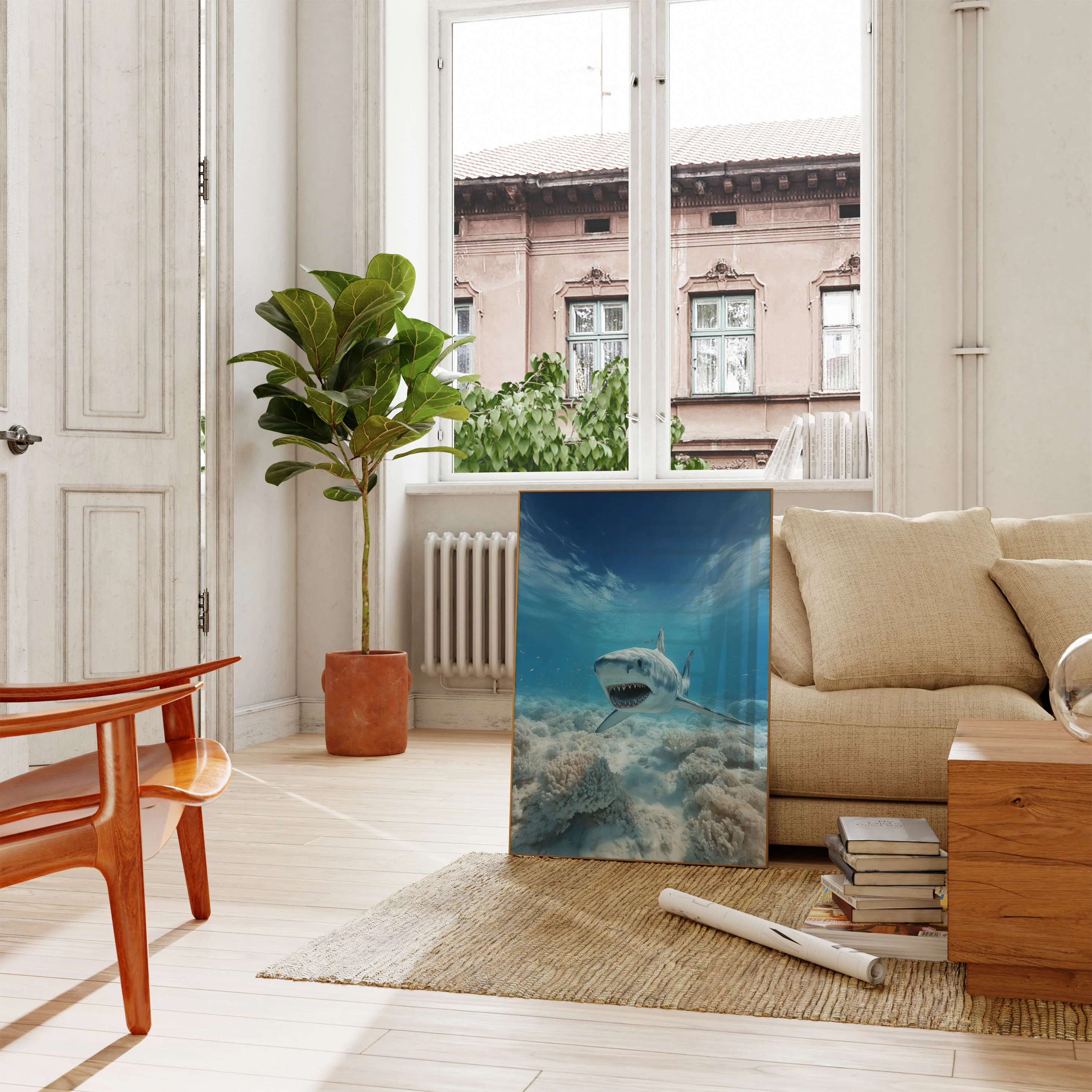 Fierce Shark Ocean Depths Poster - Image 2
