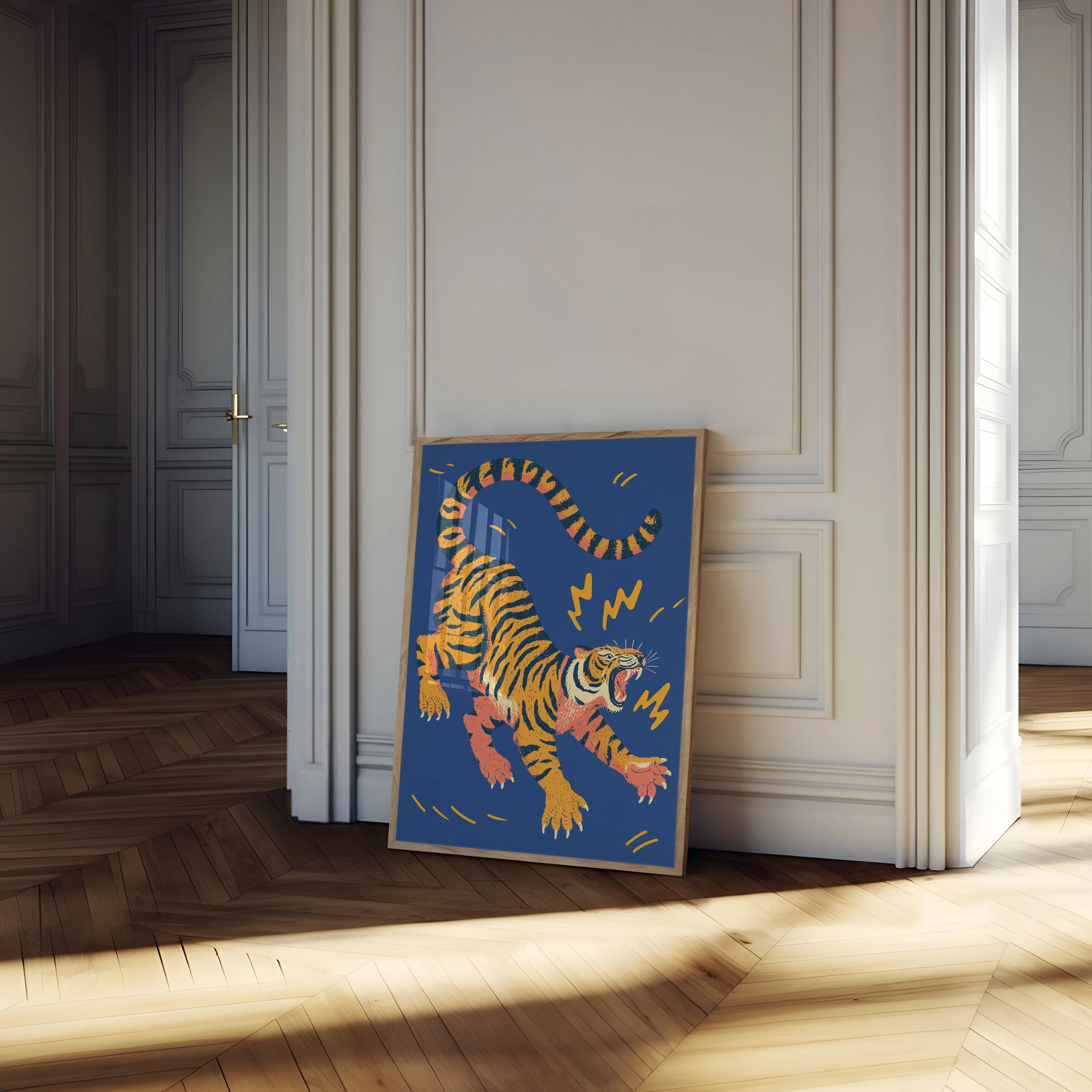 Fierce Tiger Dynamic Art Poster - Image 4