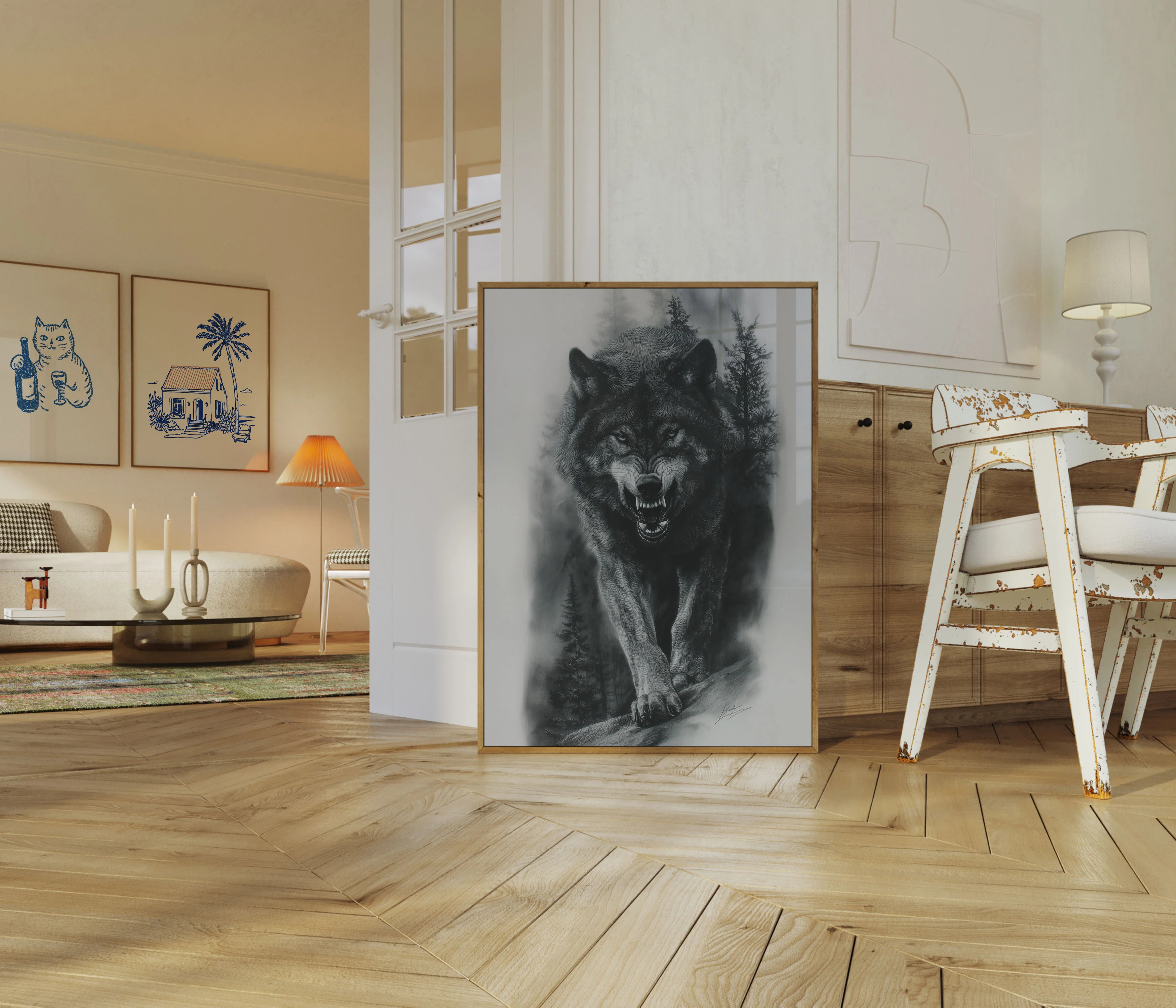 Fierce Wolf Forest Poster - Image 5