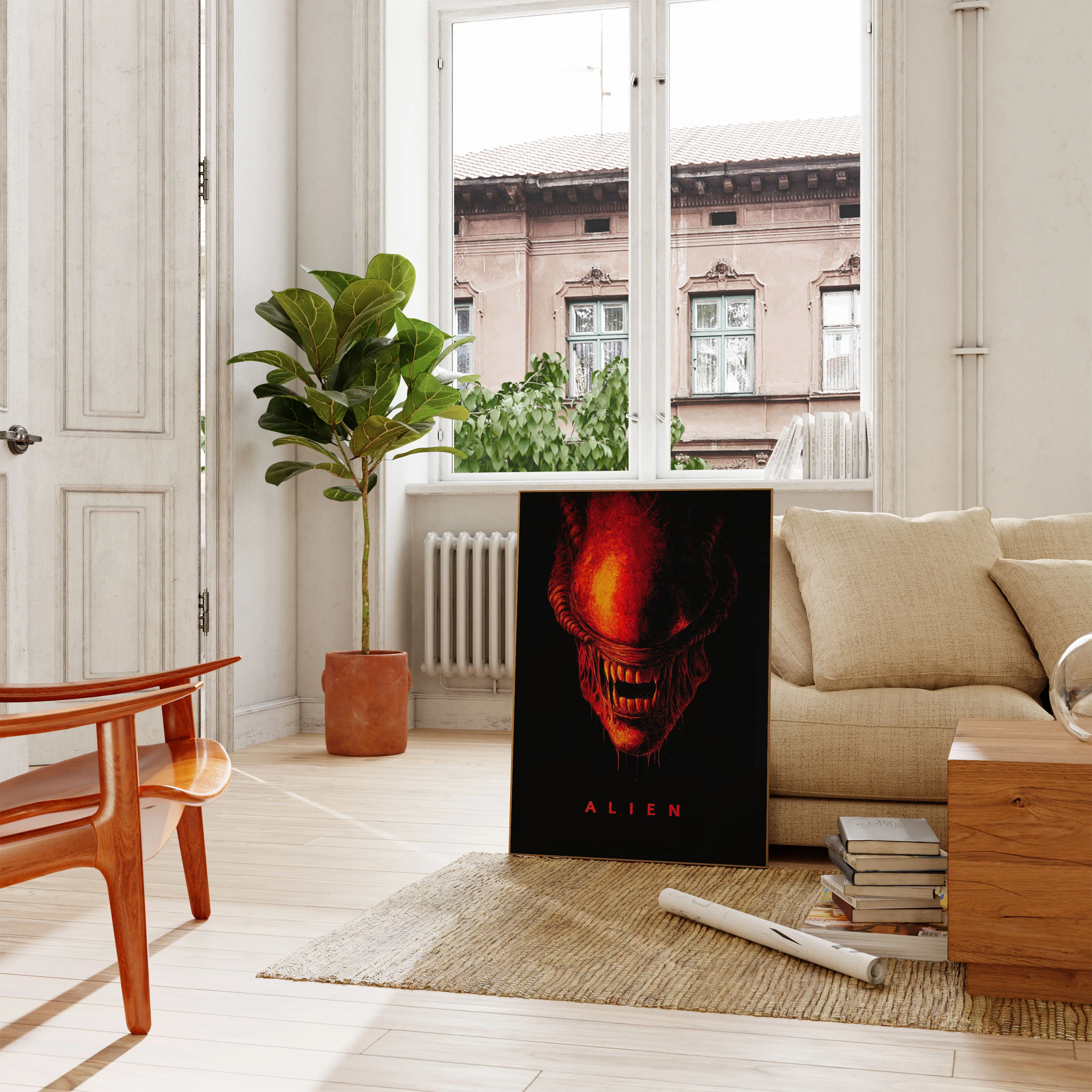Fiery Alien Monster Poster - Image 2