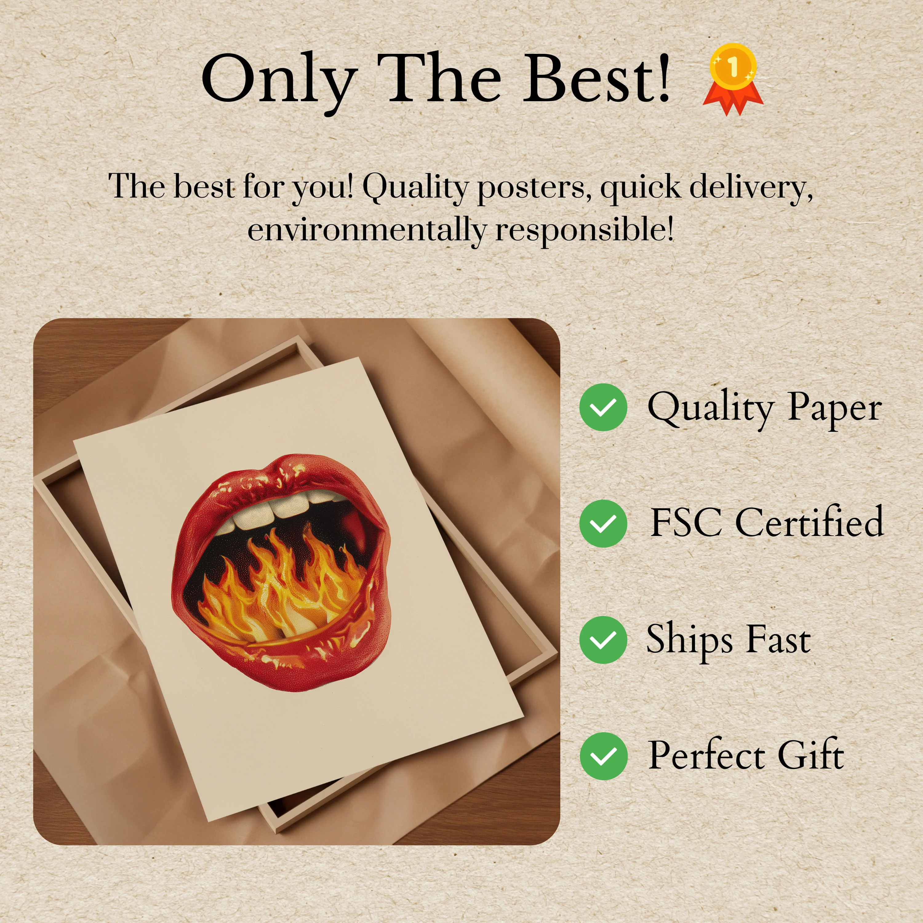 Fiery Mouth Flames Poster - Image 3