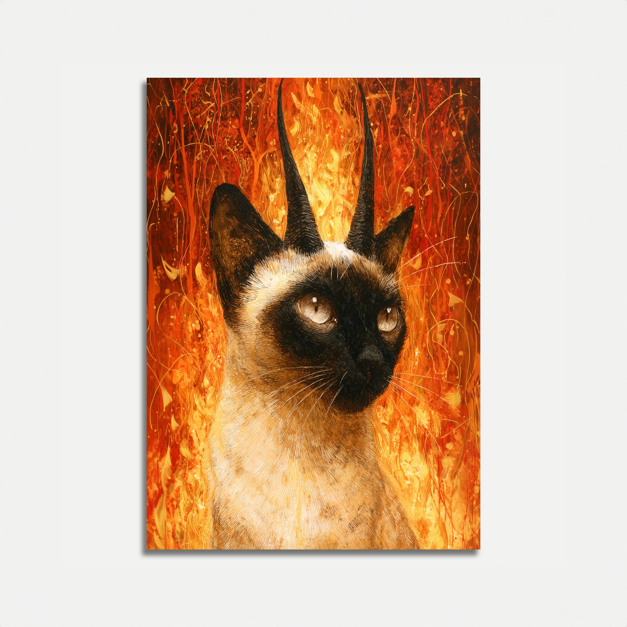 Fiery Siamese Cat Poster
