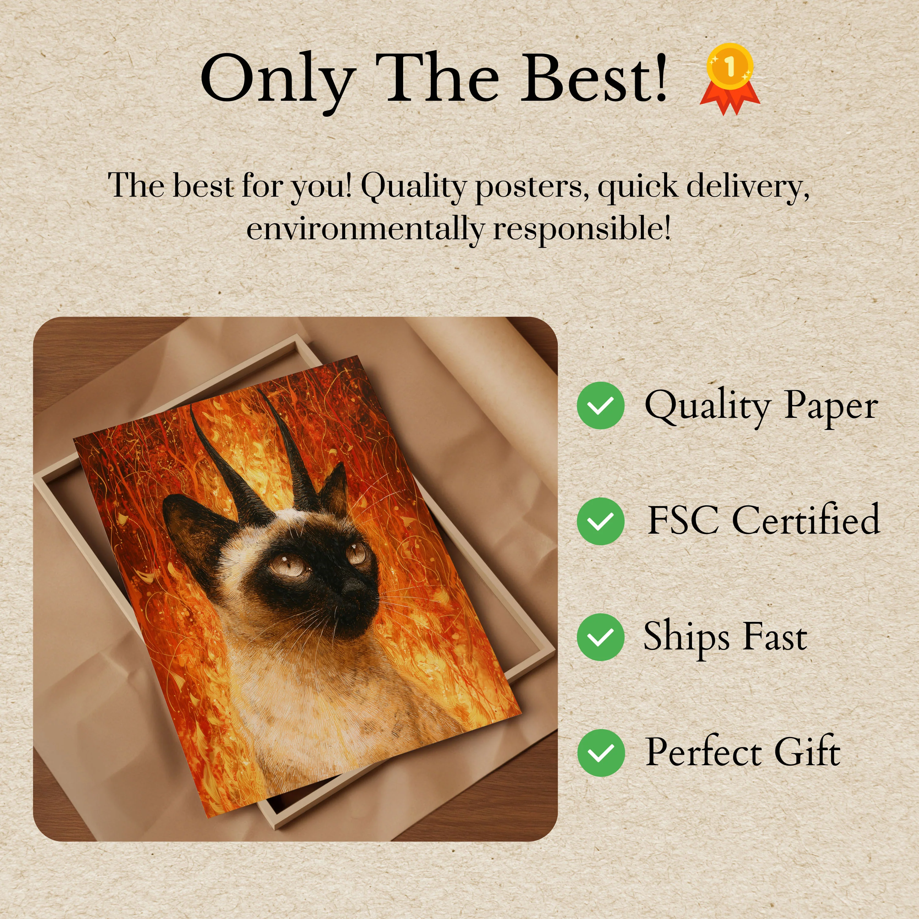 Fiery Siamese Cat Poster - Image 3