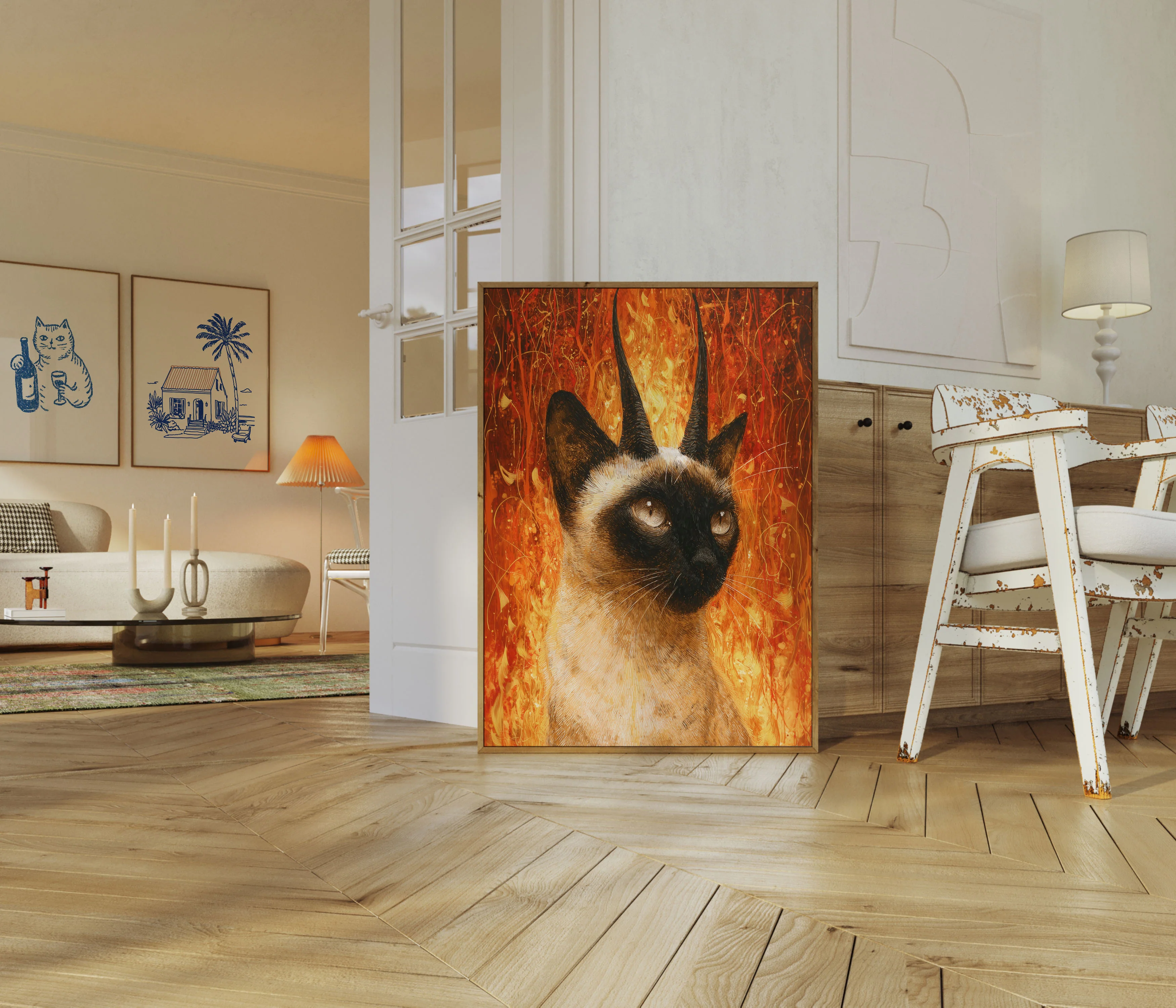 Fiery Siamese Cat Poster - Image 5