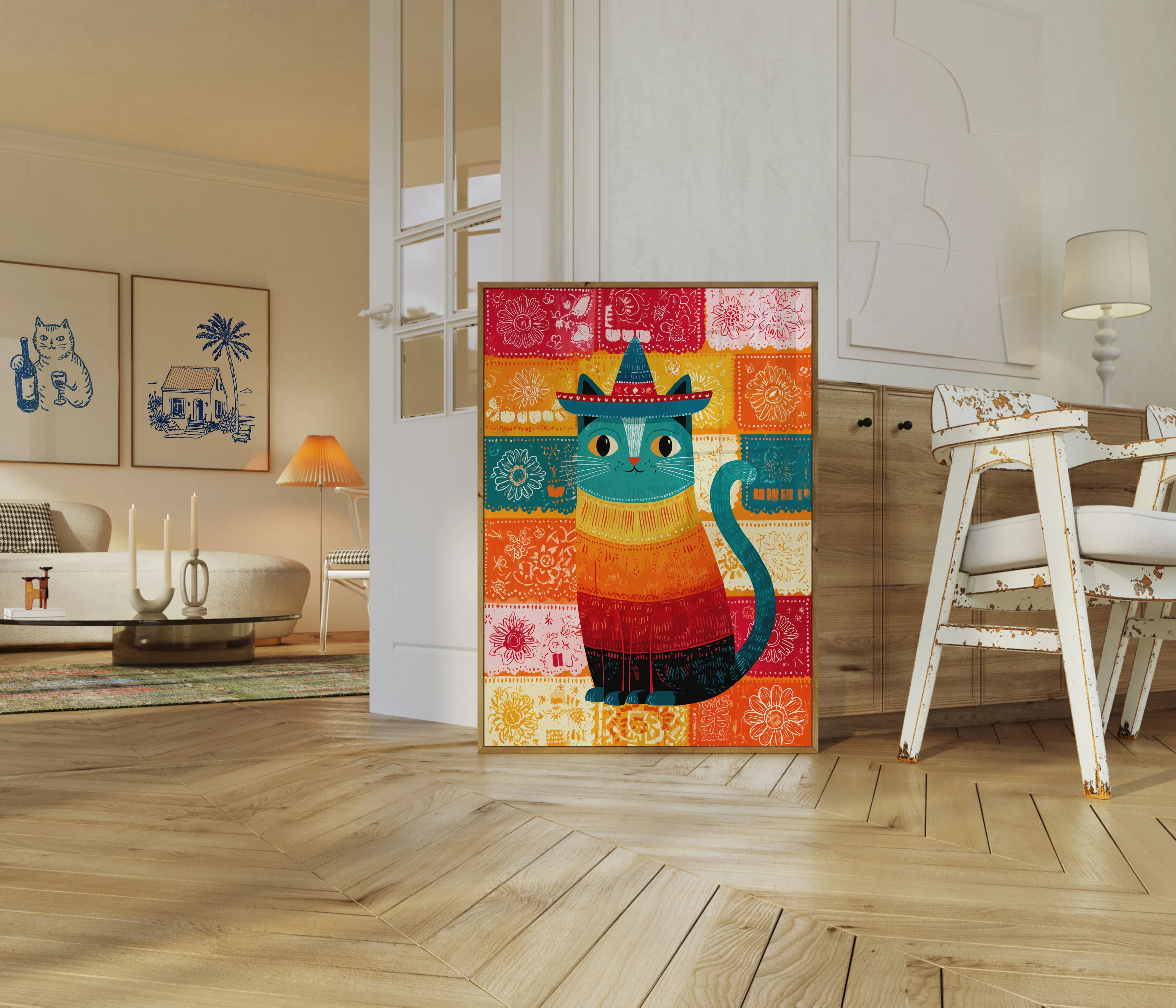 Fiesta Cat with Sombrero Poster - Image 5