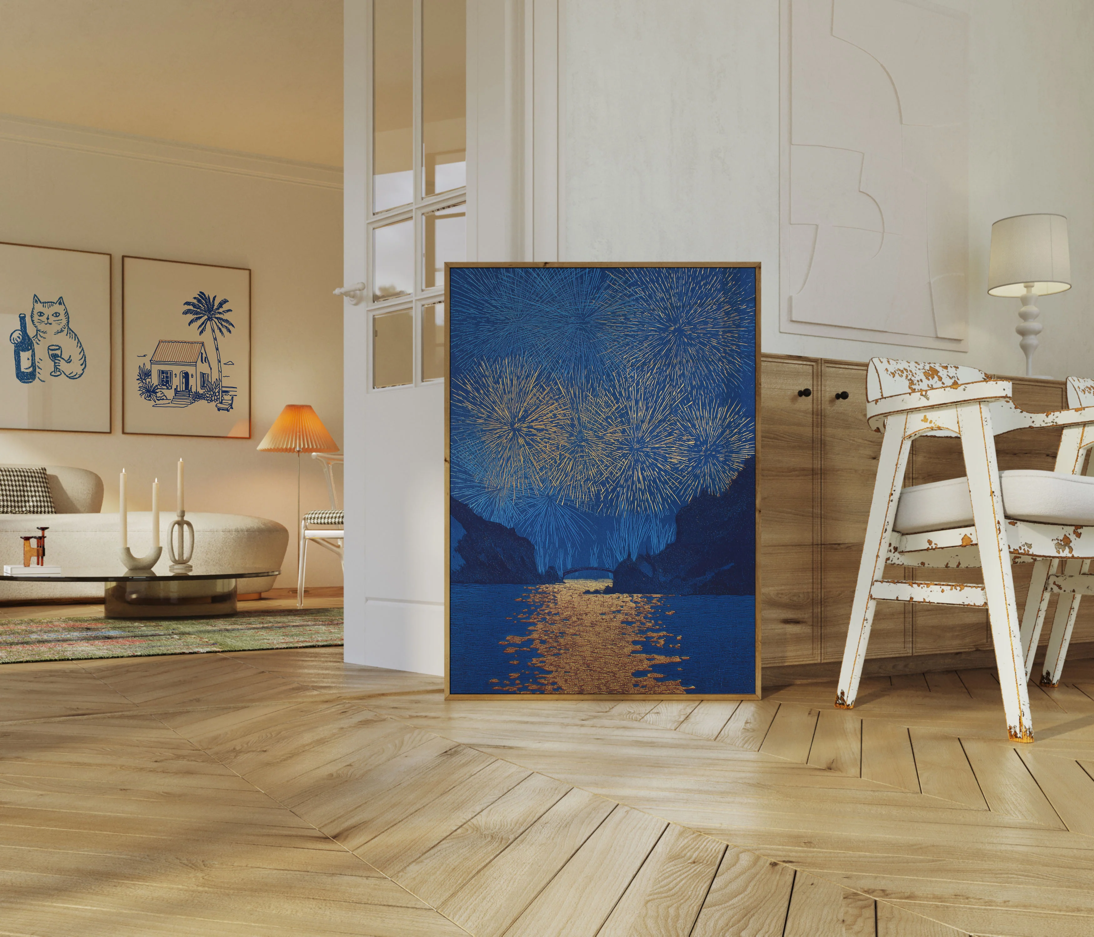 Fireworks Over Mountain Lake Poster - Image 5