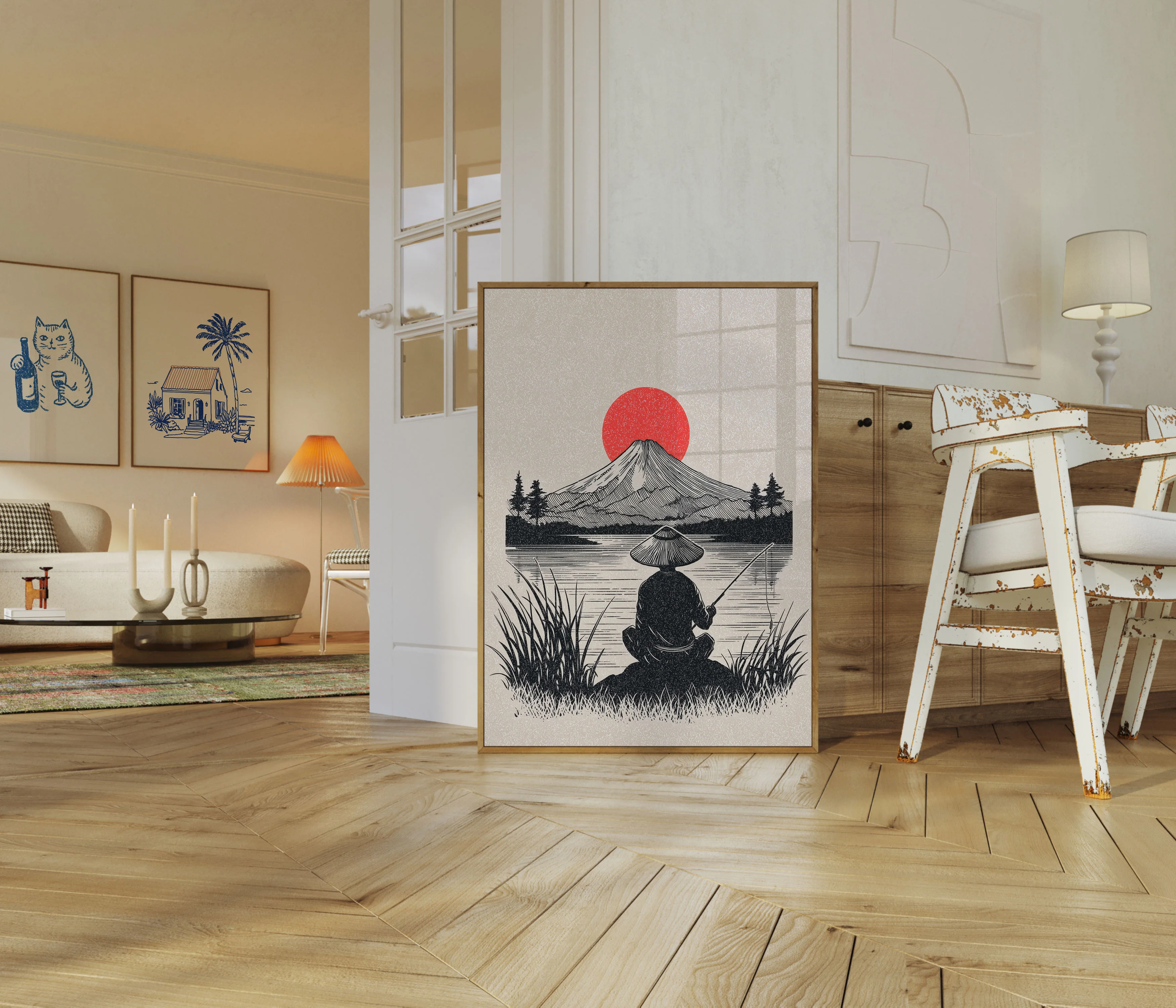 Fisherman at Mount Fuji Poster - Image 5