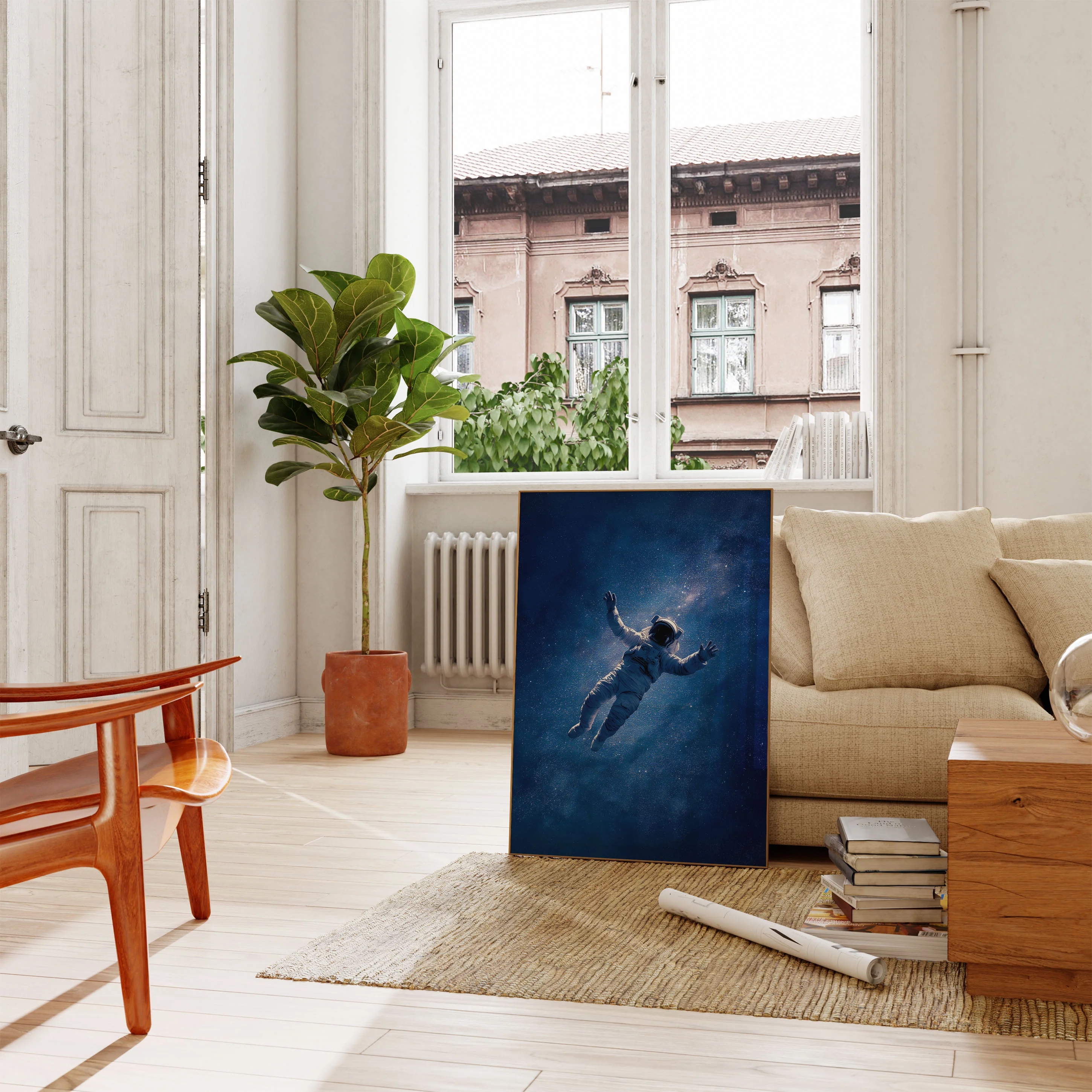 Floating in Starry Cosmos Poster - Image 2