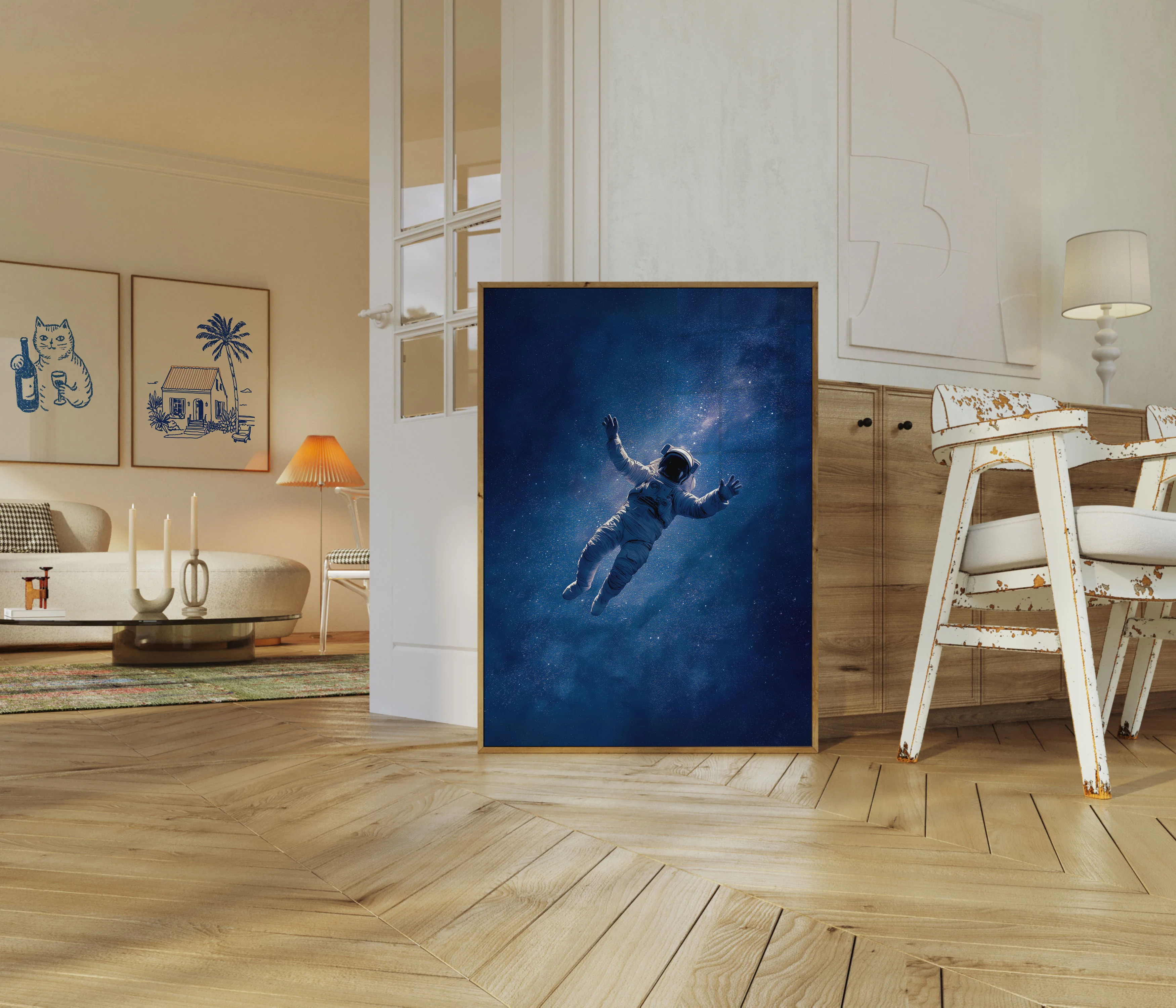Floating in Starry Cosmos Poster - Image 5