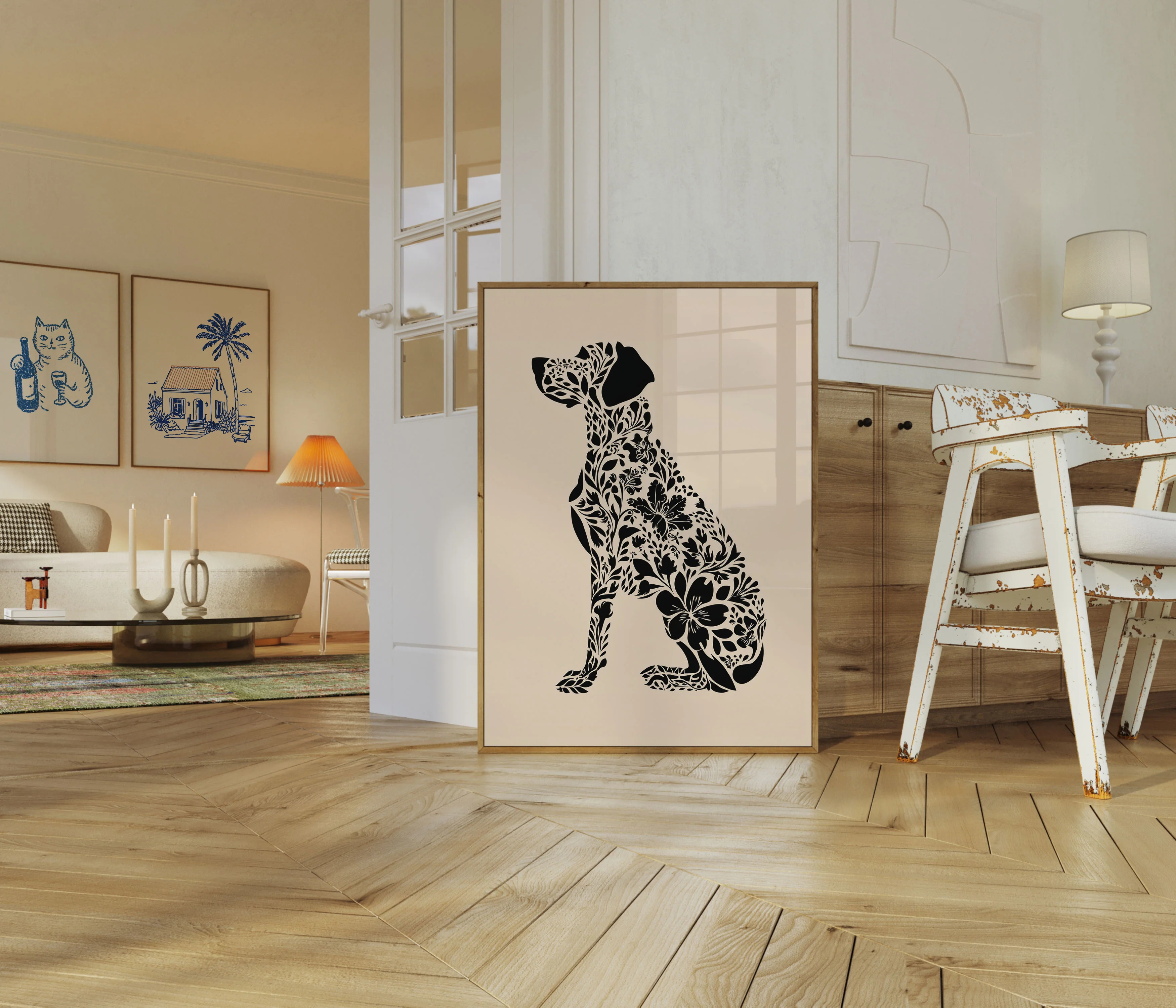 Floral Dog Silhouette Poster - Image 5
