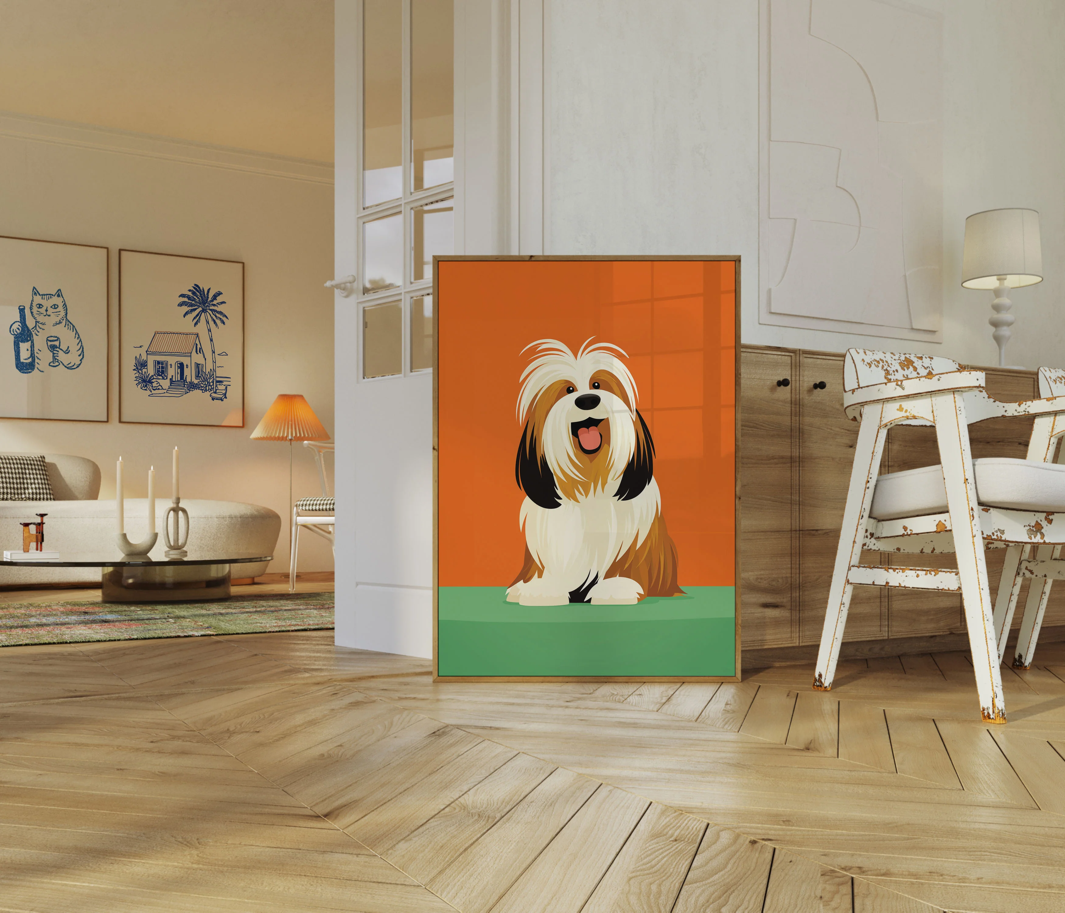 Fluffy Happy Shaggy Dog Poster - Image 5