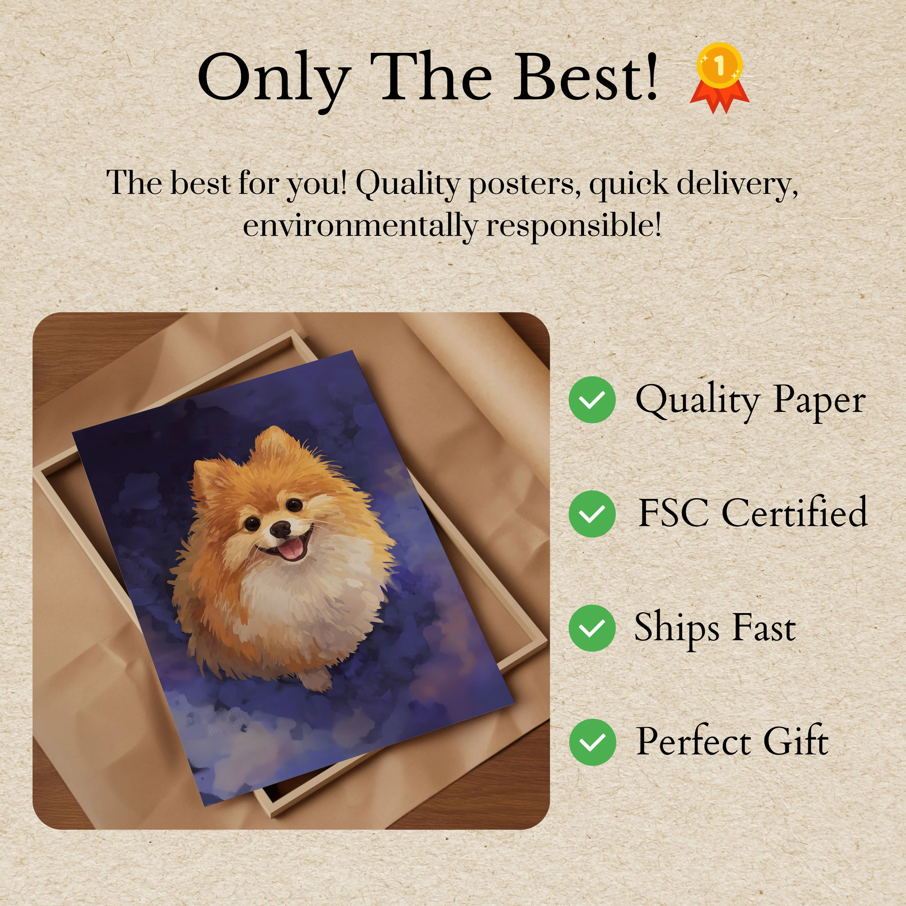Fluffy Pomeranian Smile Poster - Image 3