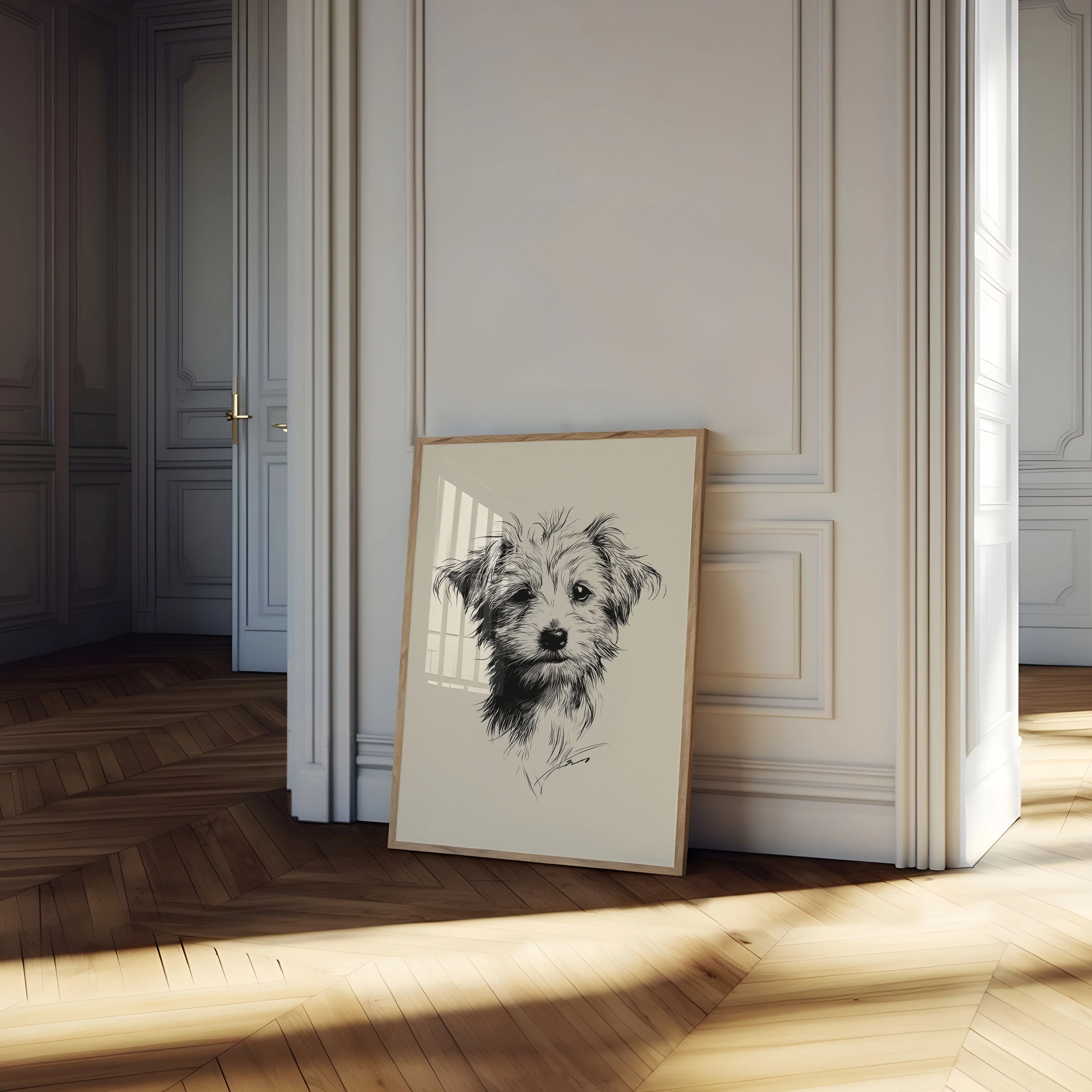 Fluffy Puppy Portrait Poster - Image 4