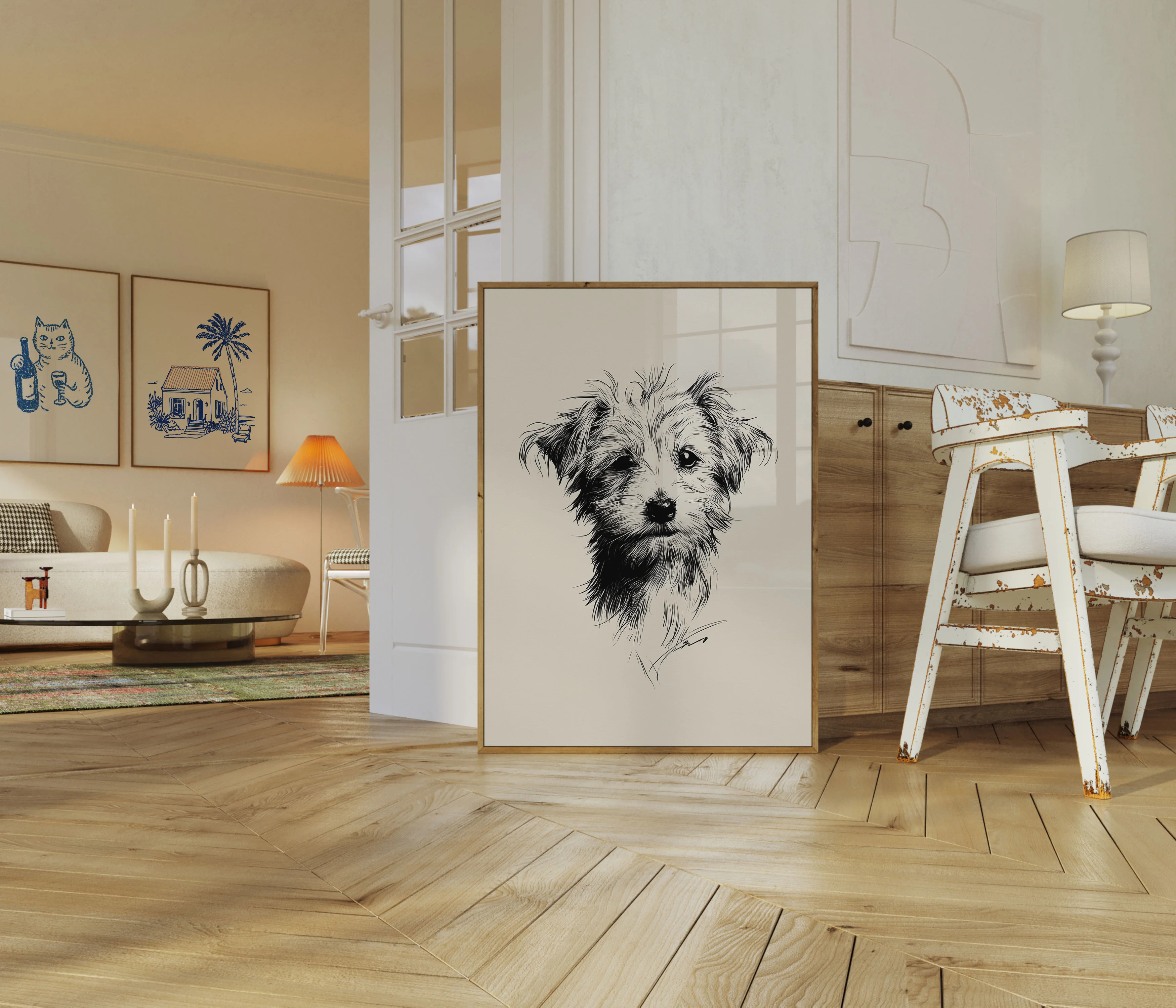 Fluffy Puppy Portrait Poster - Image 5
