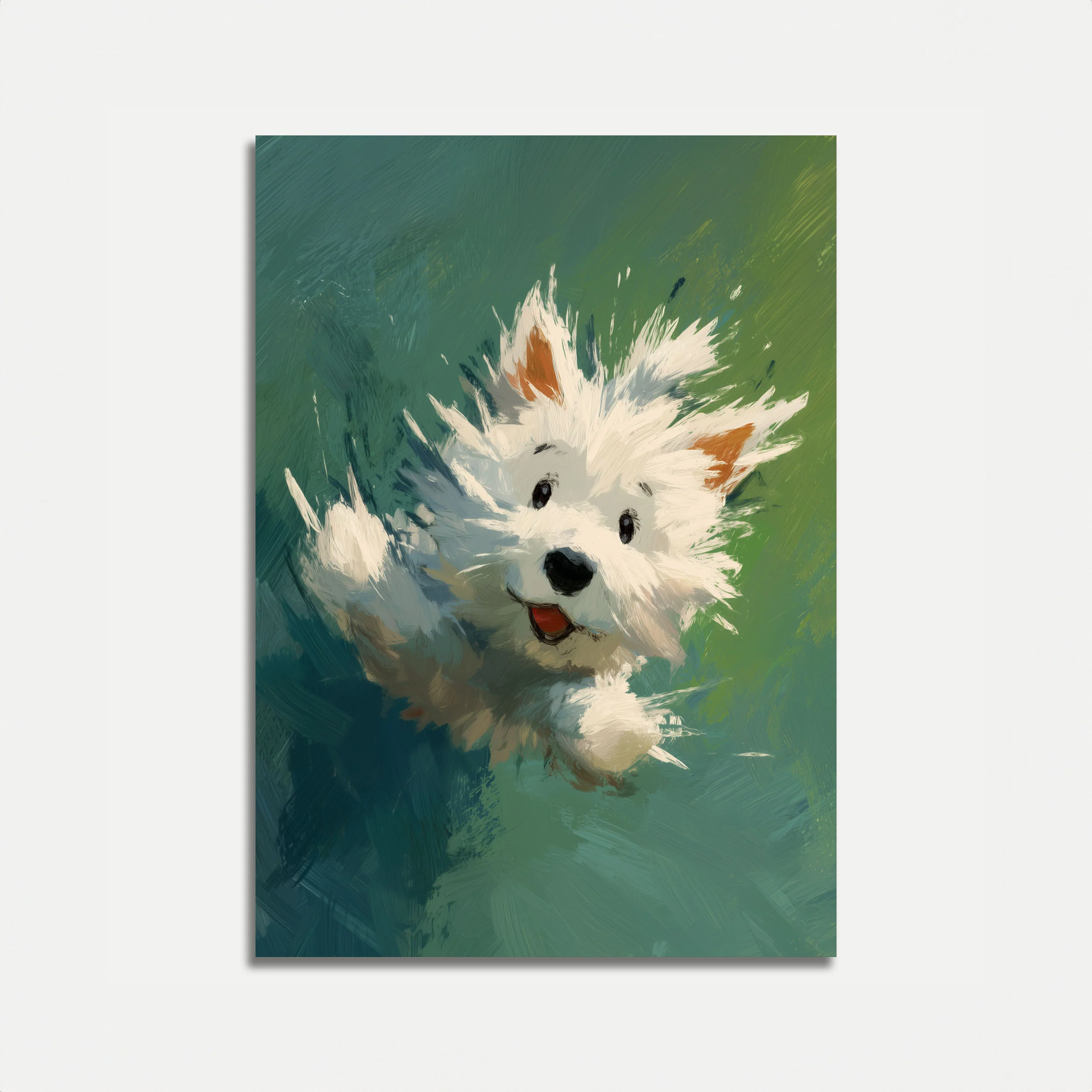 Fluffy White Puppy Poster