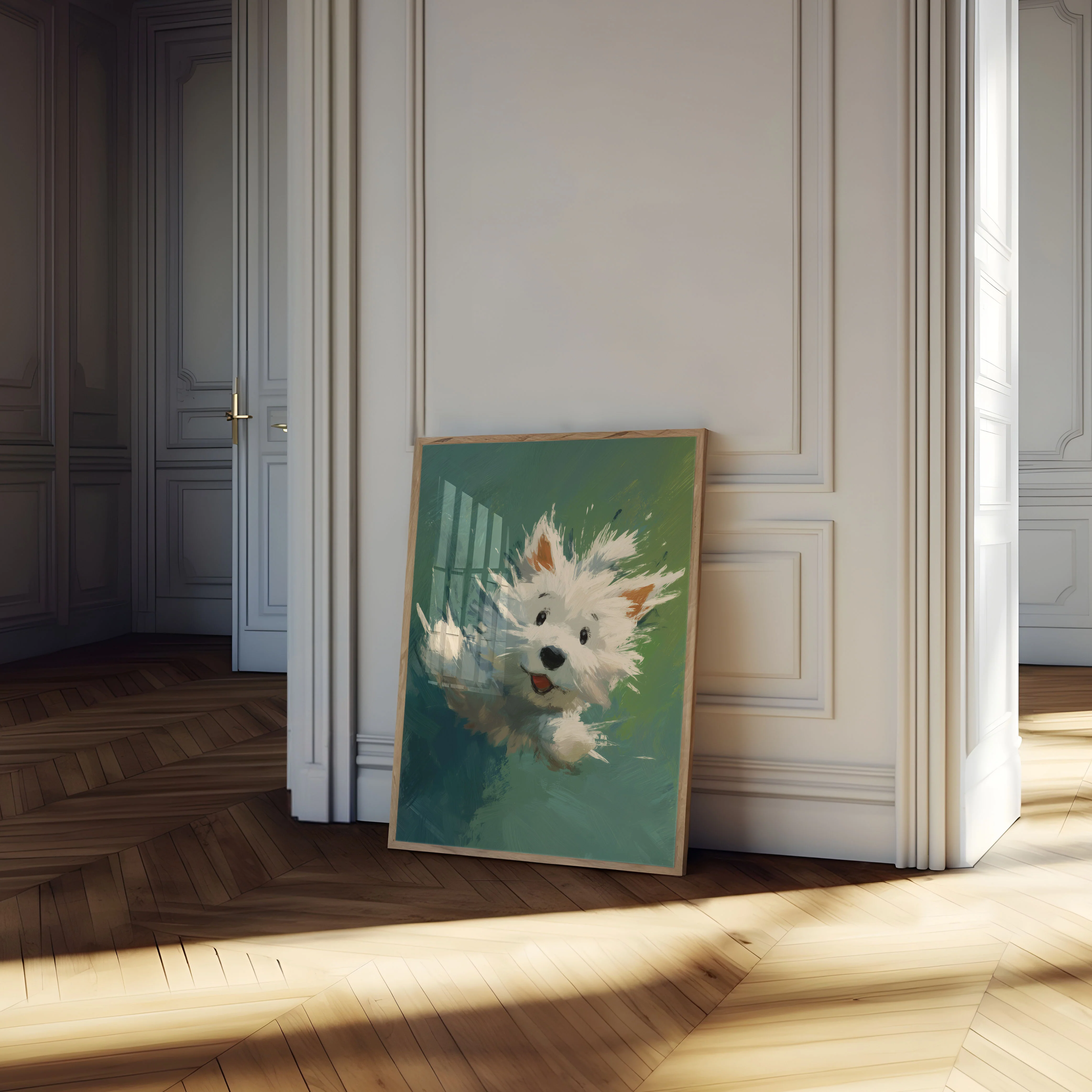Fluffy White Puppy Poster - Image 4