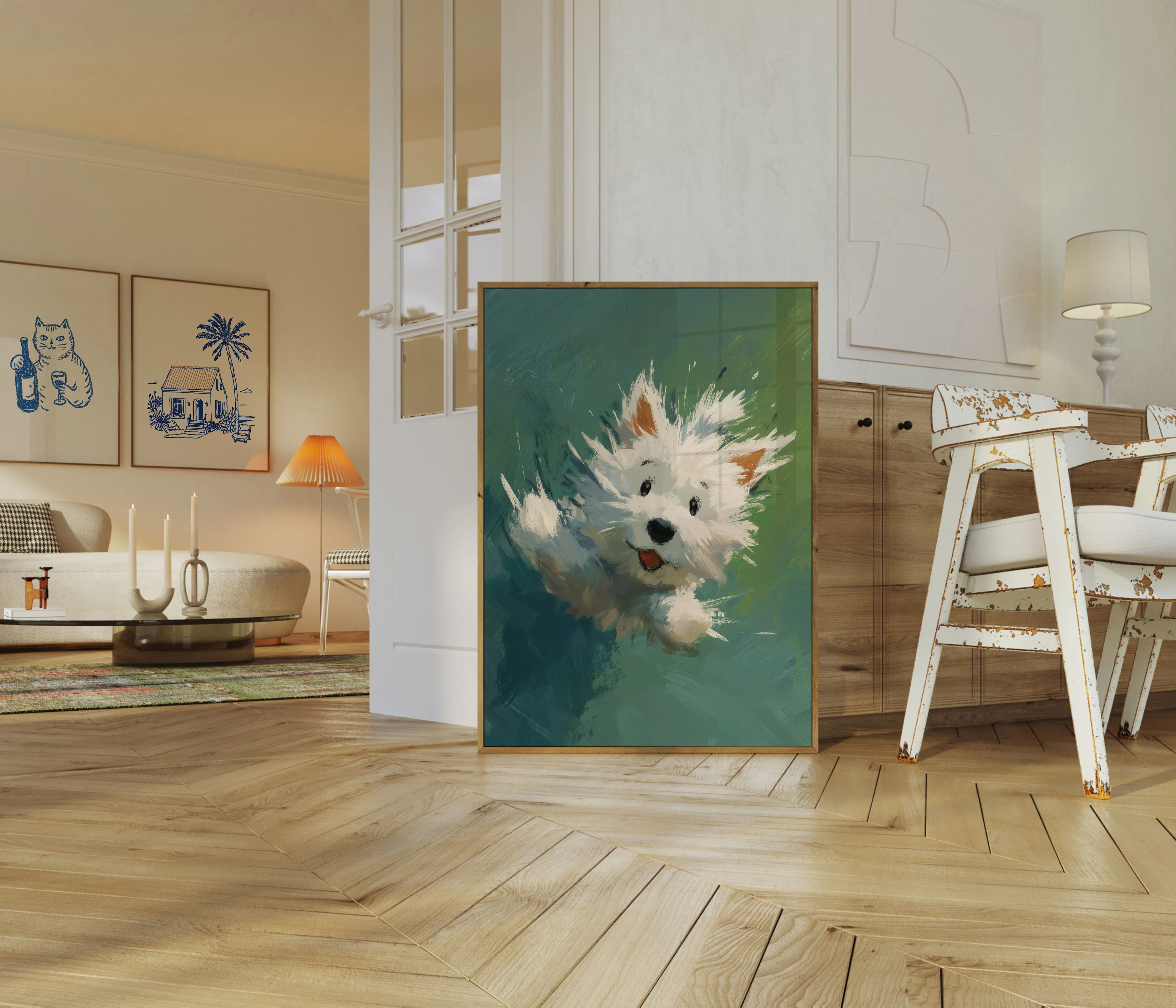 Fluffy White Puppy Poster - Image 5