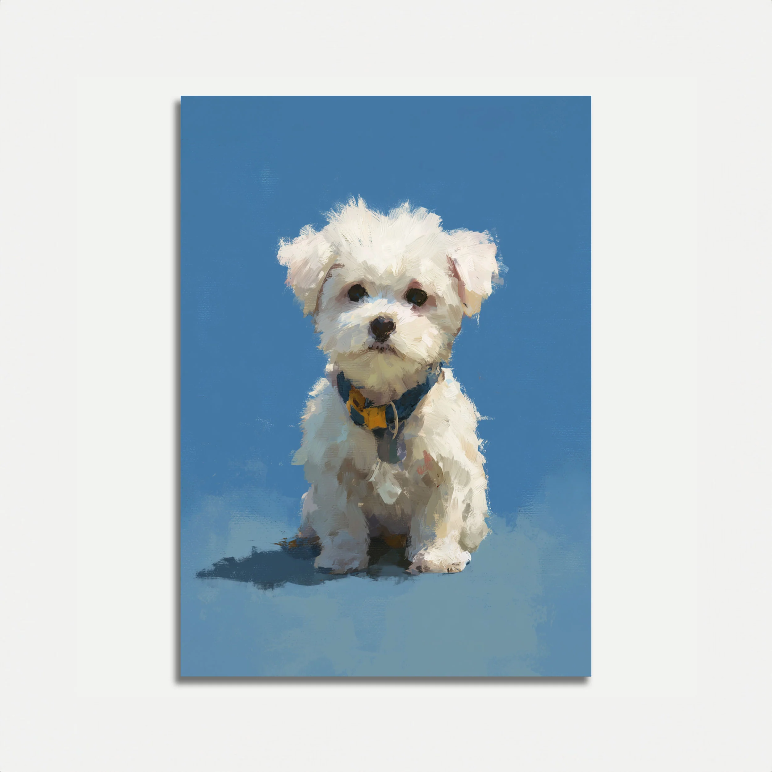 Fluffy White Puppy Poster